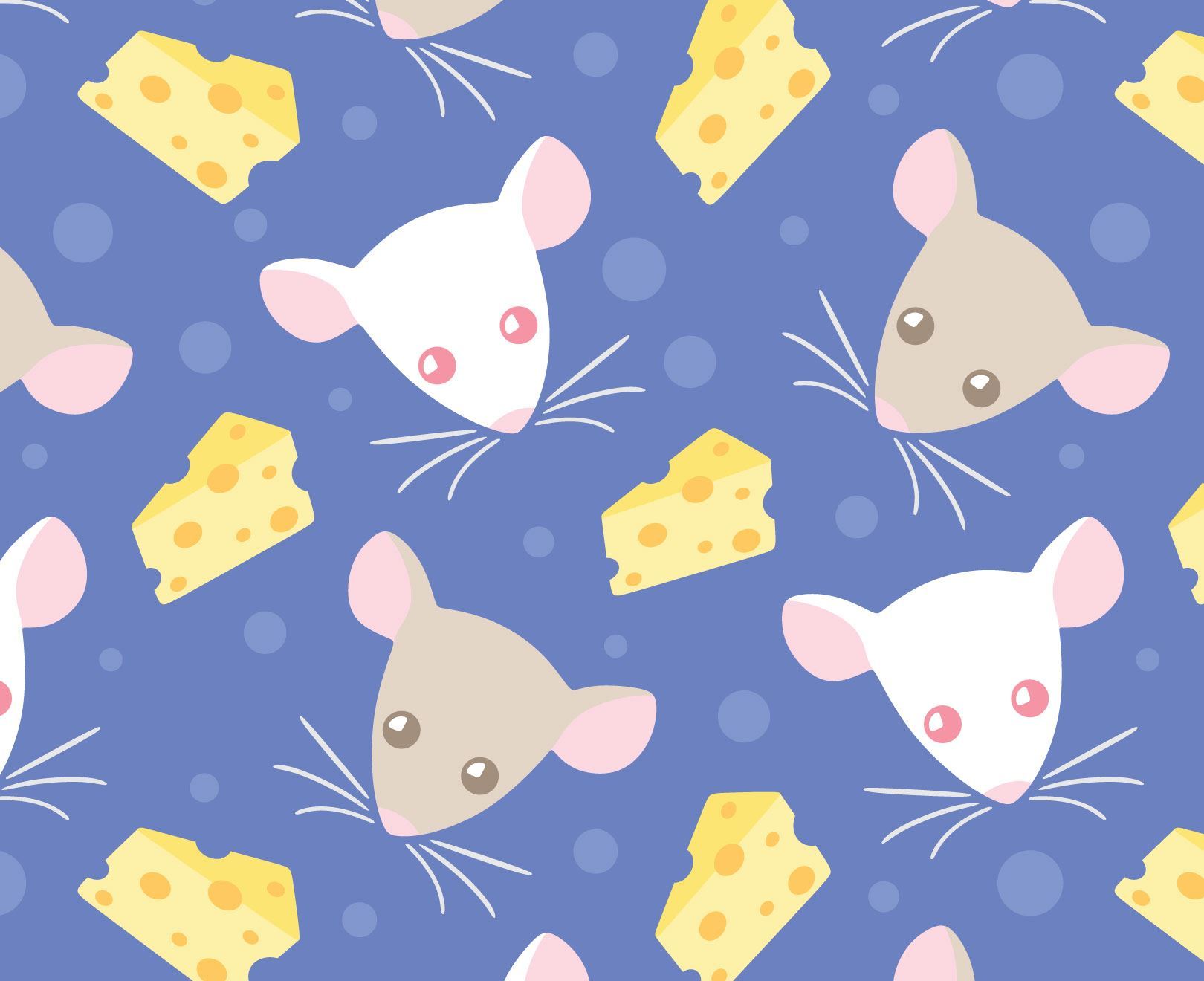 Mouse On Cheese And Rainbow Art Wallpapers