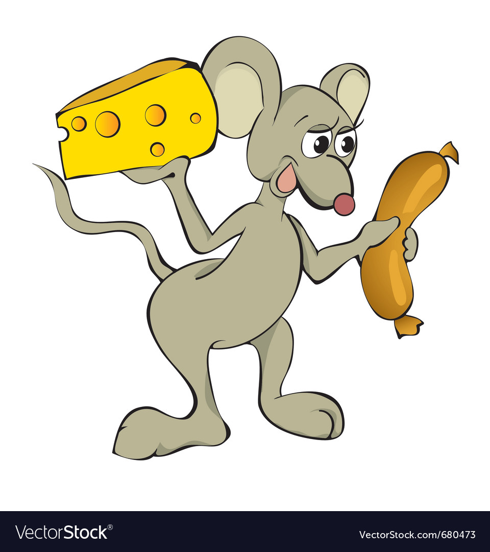 Mouse On Cheese And Rainbow Art Wallpapers