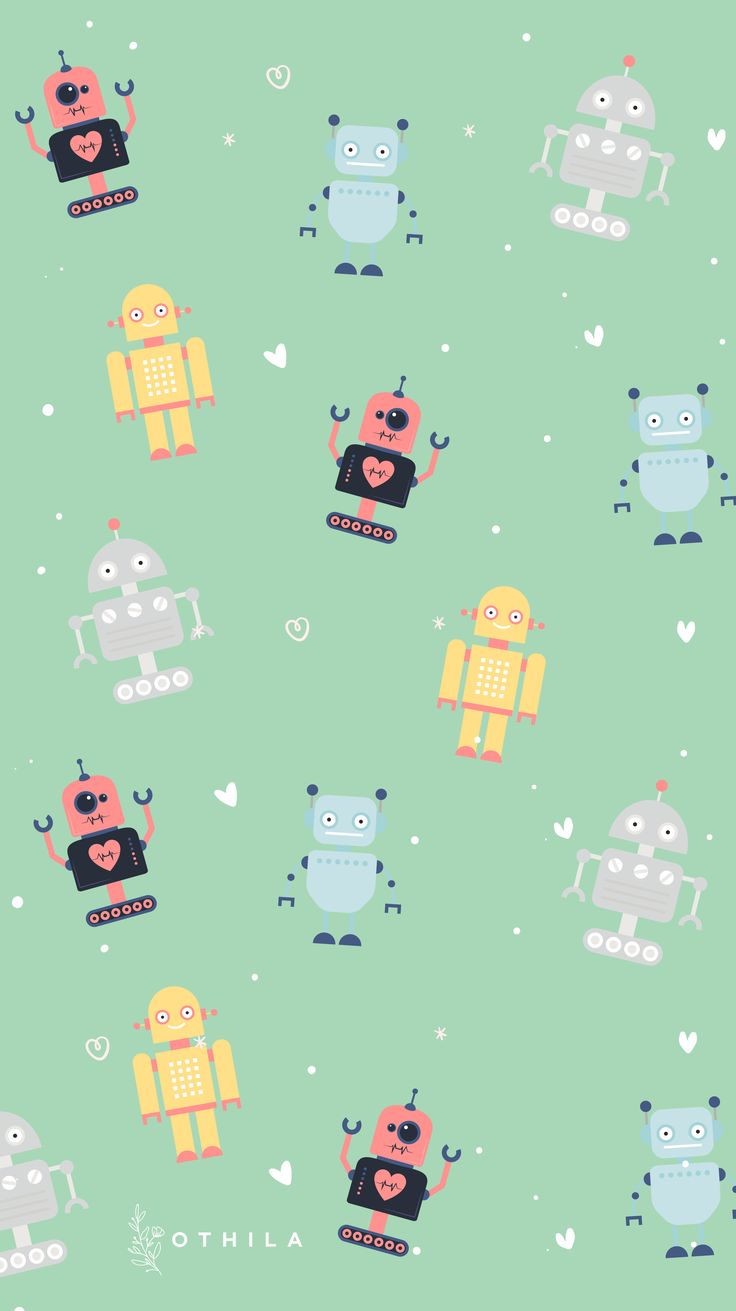 Robot Toy And Hearts With Lights Wallpapers