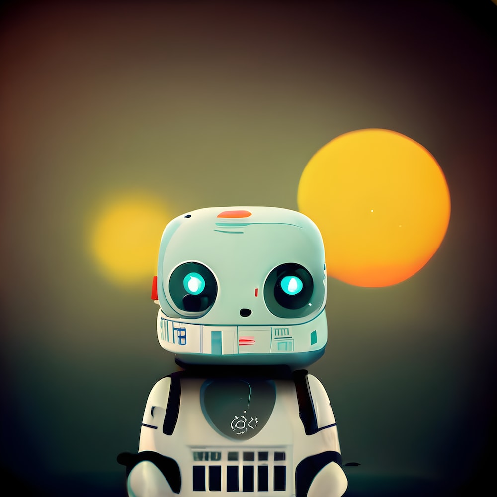 Robot Toy And Hearts With Lights Wallpapers