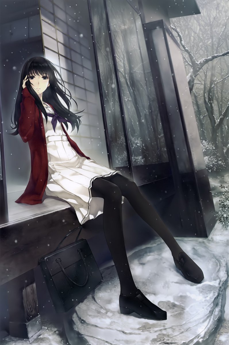 Anime Girl Standing Alone In Snow Wallpapers