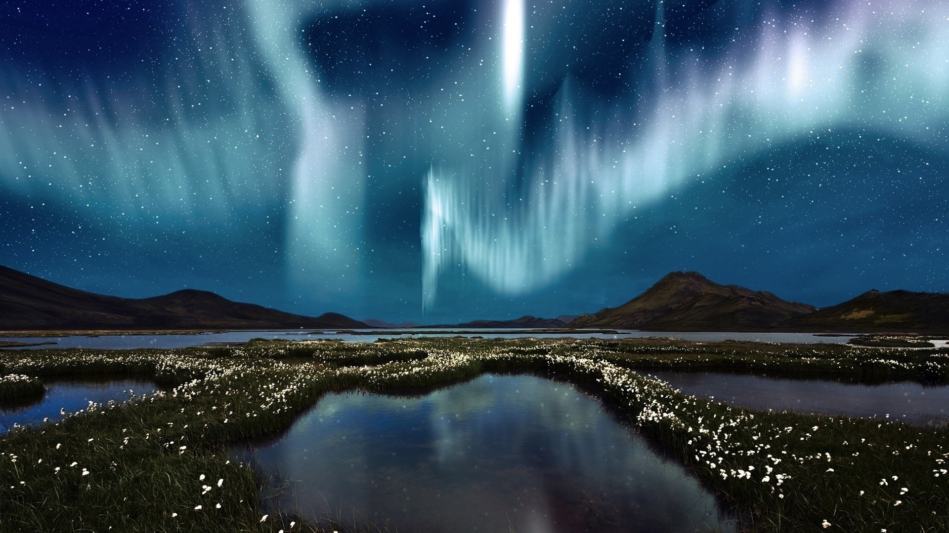 Aurora Borealis Hd Night Reflection Wallpapers