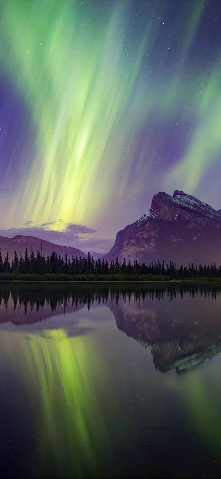 Aurora Borealis Mountain Reflection Wallpapers