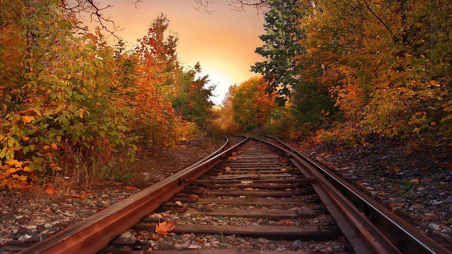 Autumn And Railroad Tracks Wallpapers