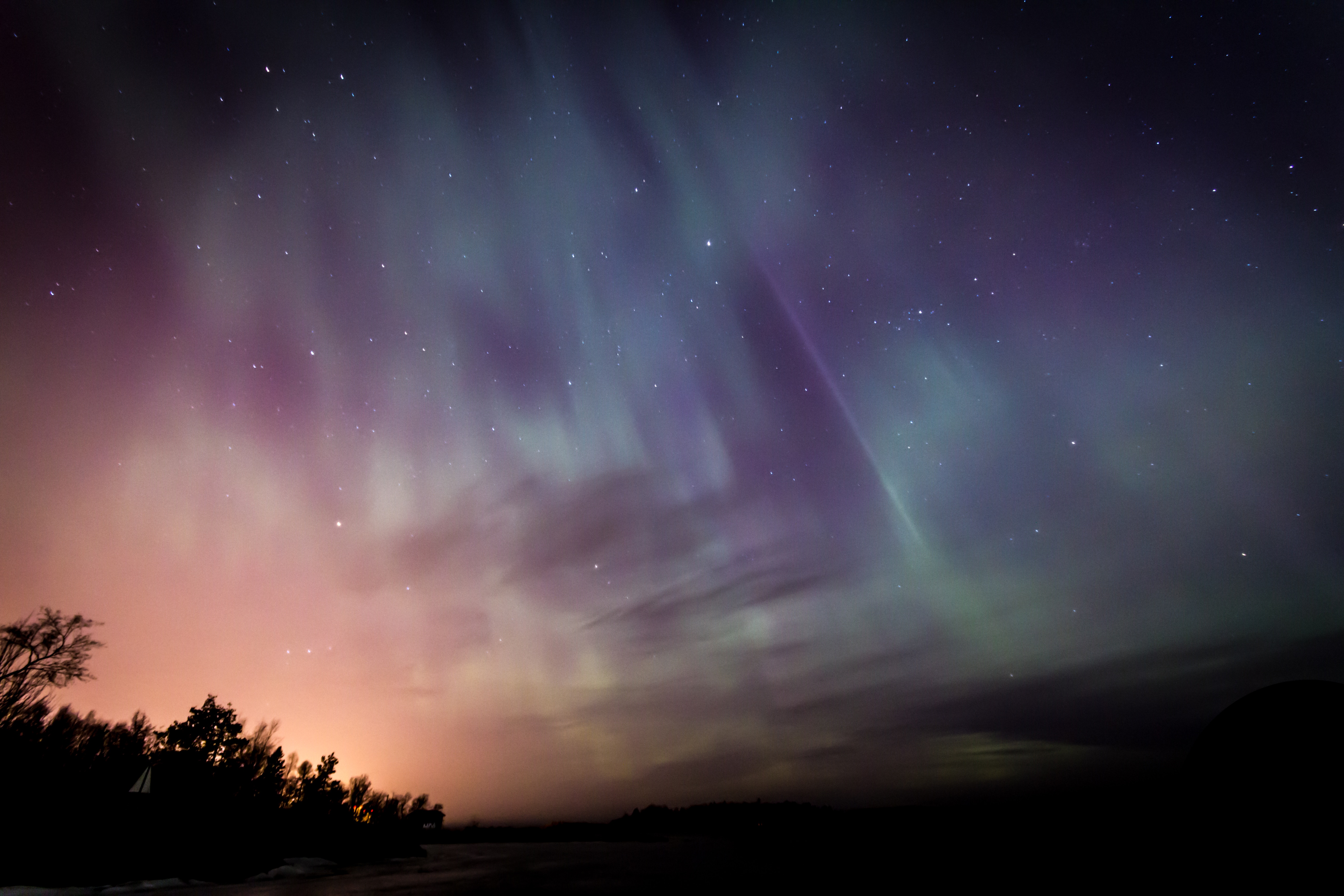 Autumn Magic Night Aurora 4K Wallpapers