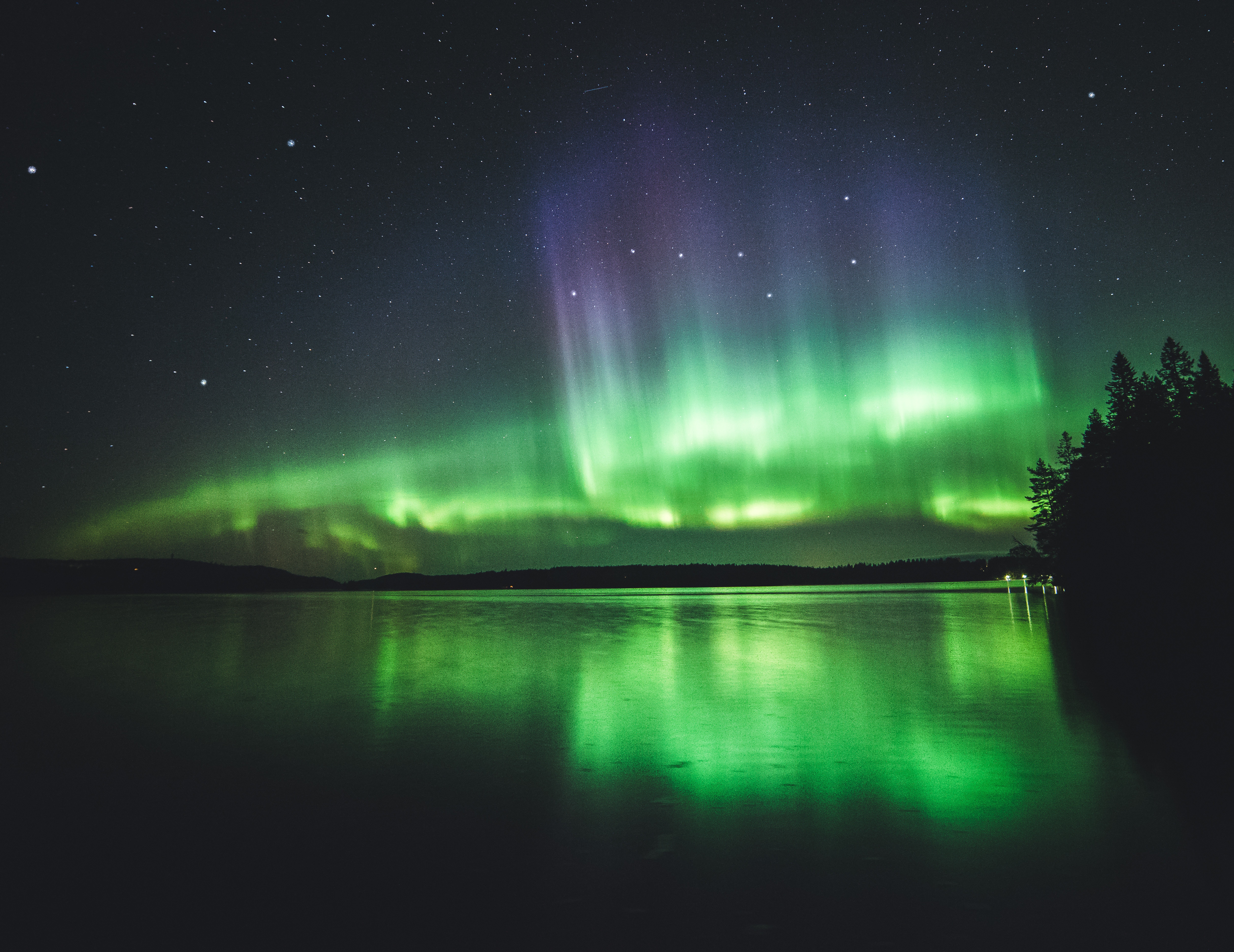 Autumn Magic Night Aurora 4K Wallpapers