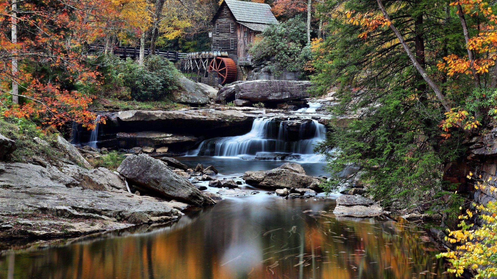 Autumn Mountain Stream Wallpapers