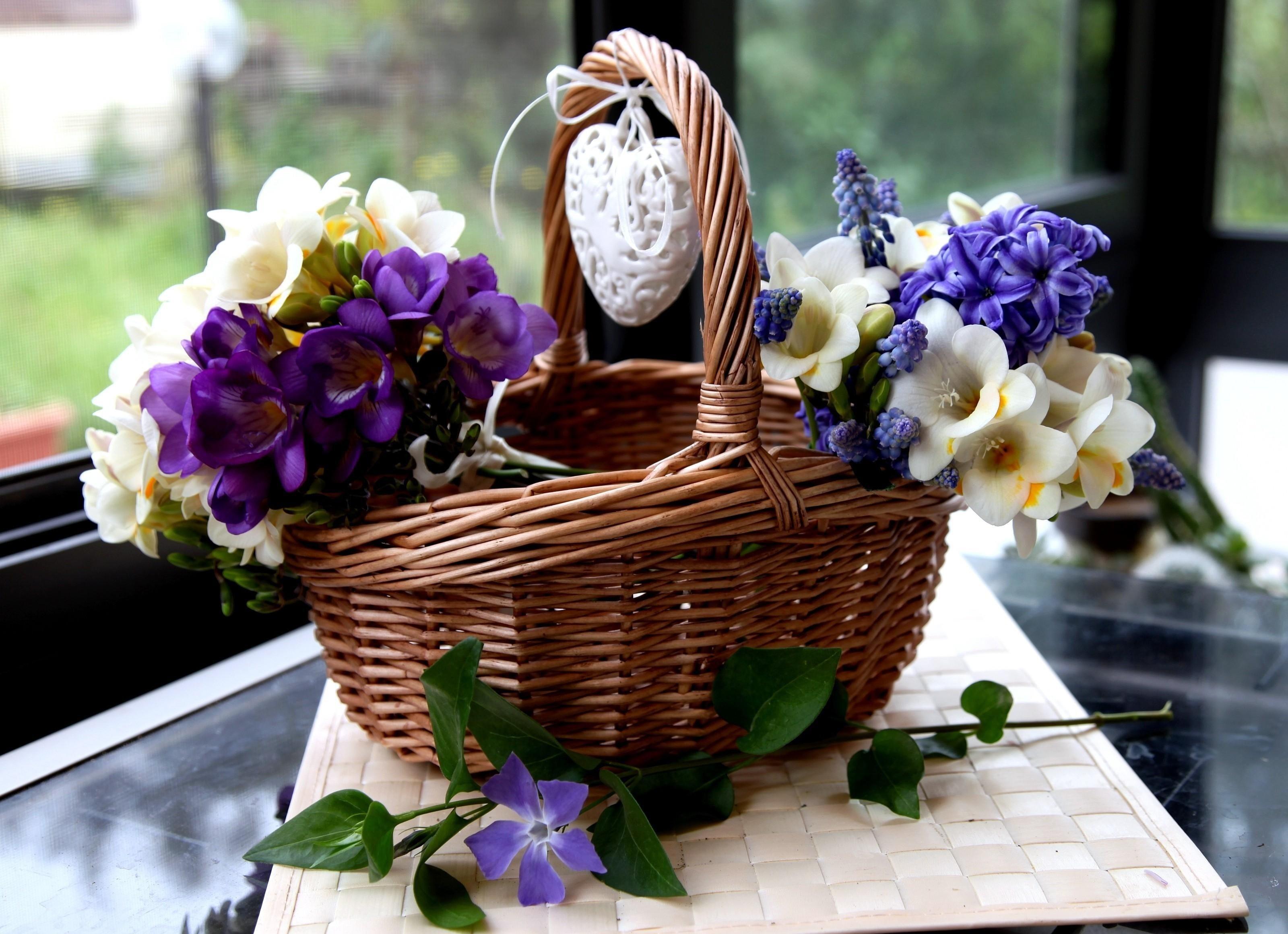 Basket Of Lavender Purple Flower Wallpapers