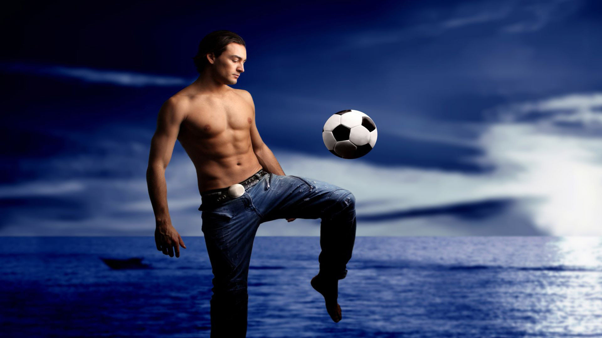 Beach At A Soccer Ball Wallpapers