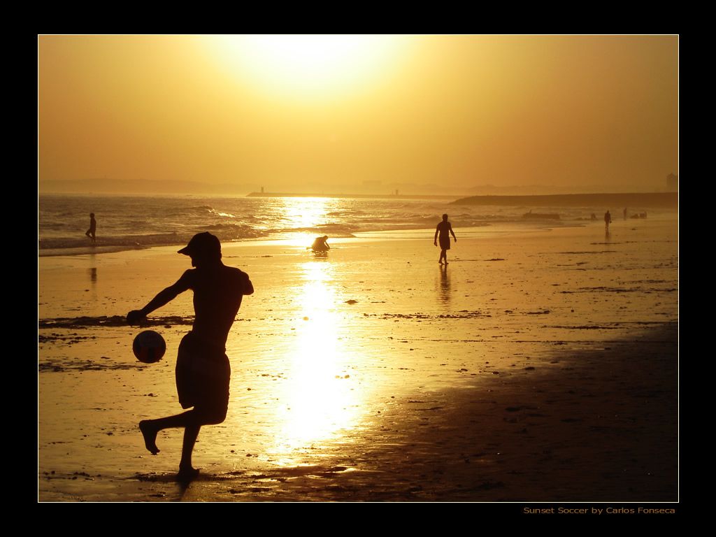 Beach At A Soccer Ball Wallpapers