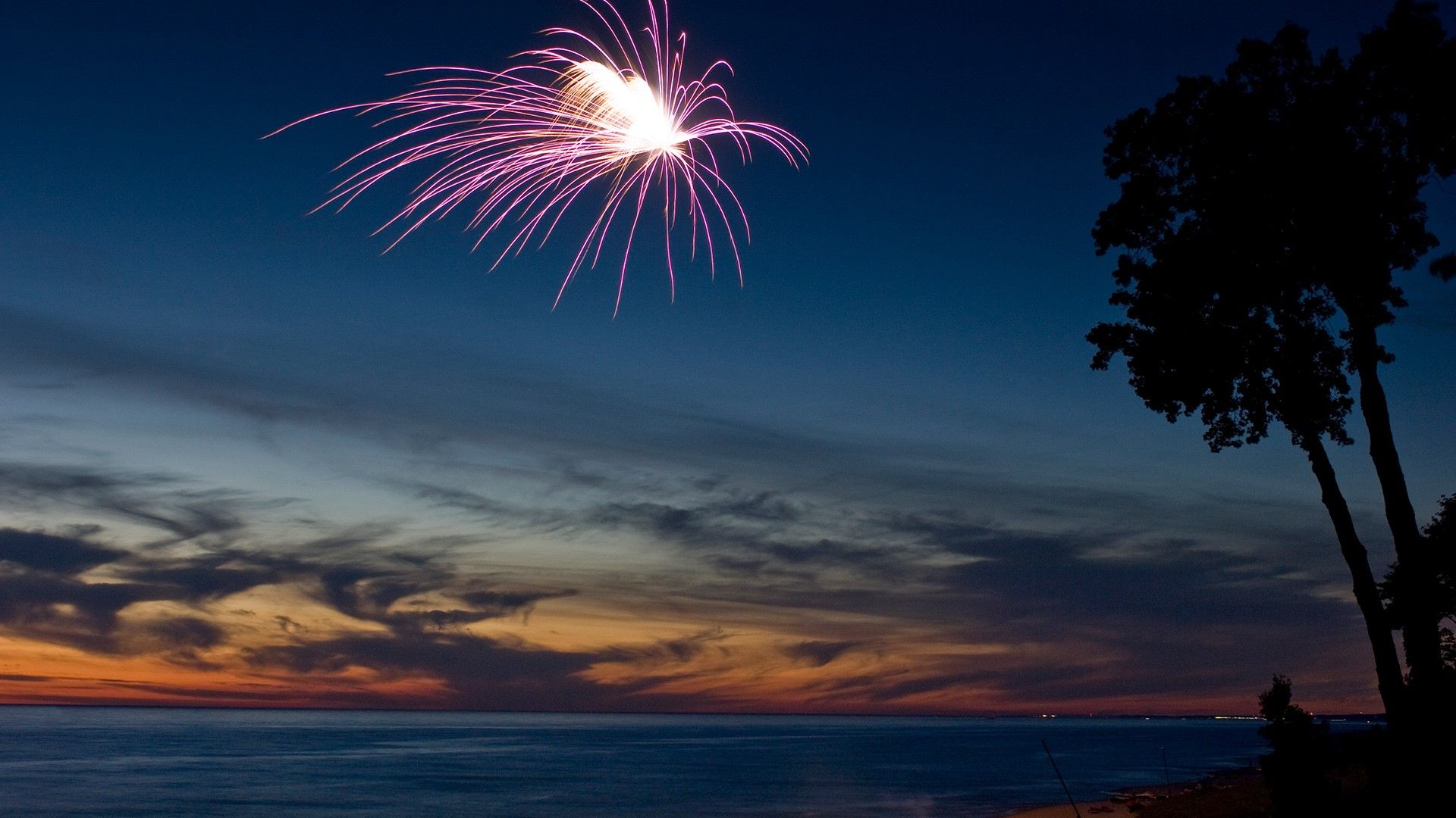 Beach Fireworks Wallpapers