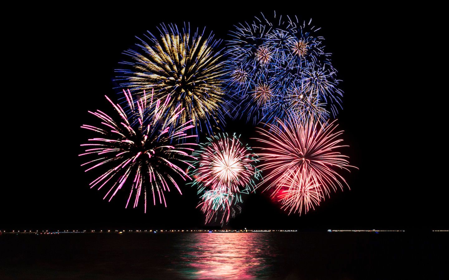 Beach Fireworks Wallpapers