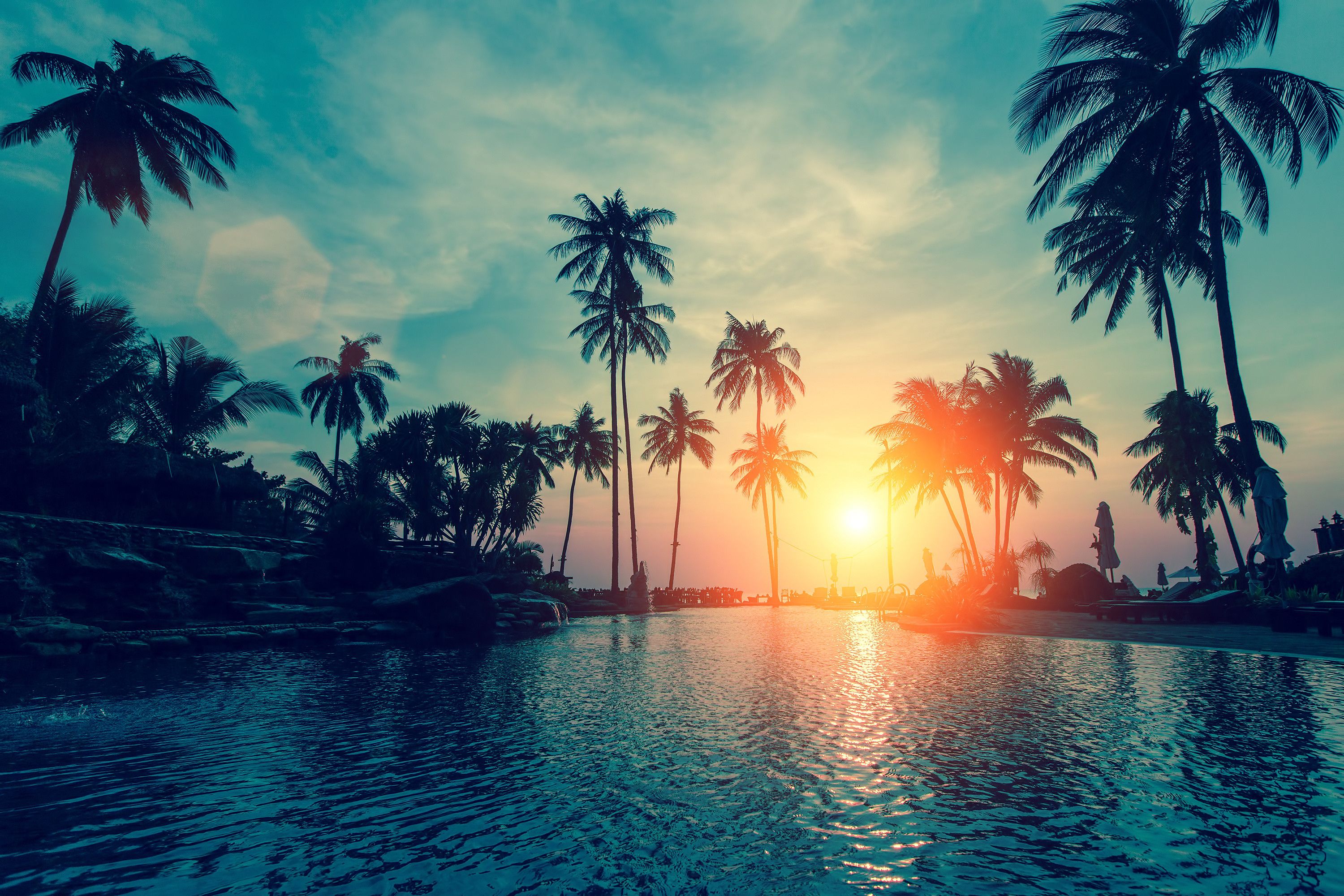 Beach Paradise Sunset Wallpapers