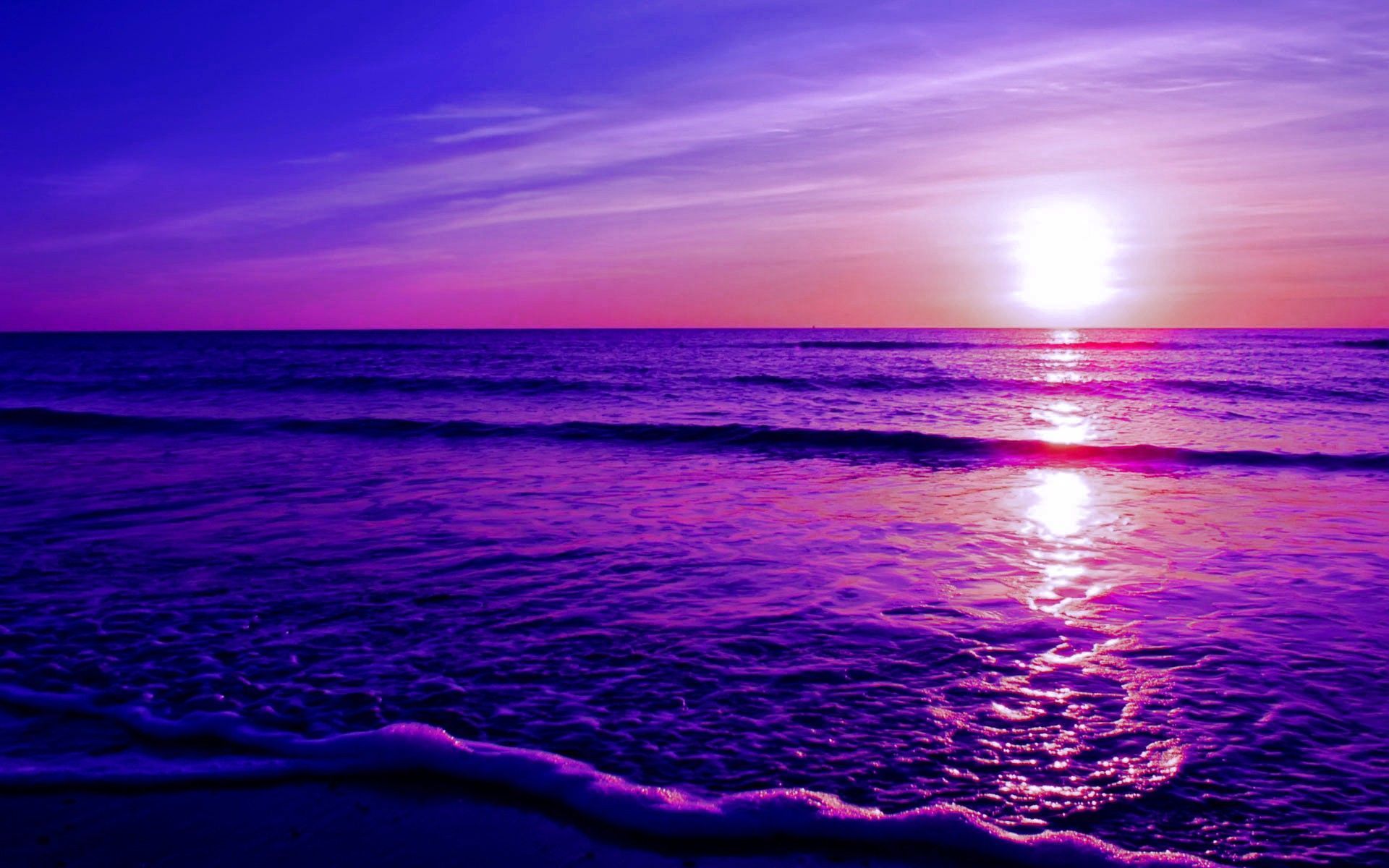 Beach Sunset Purple Wallpapers