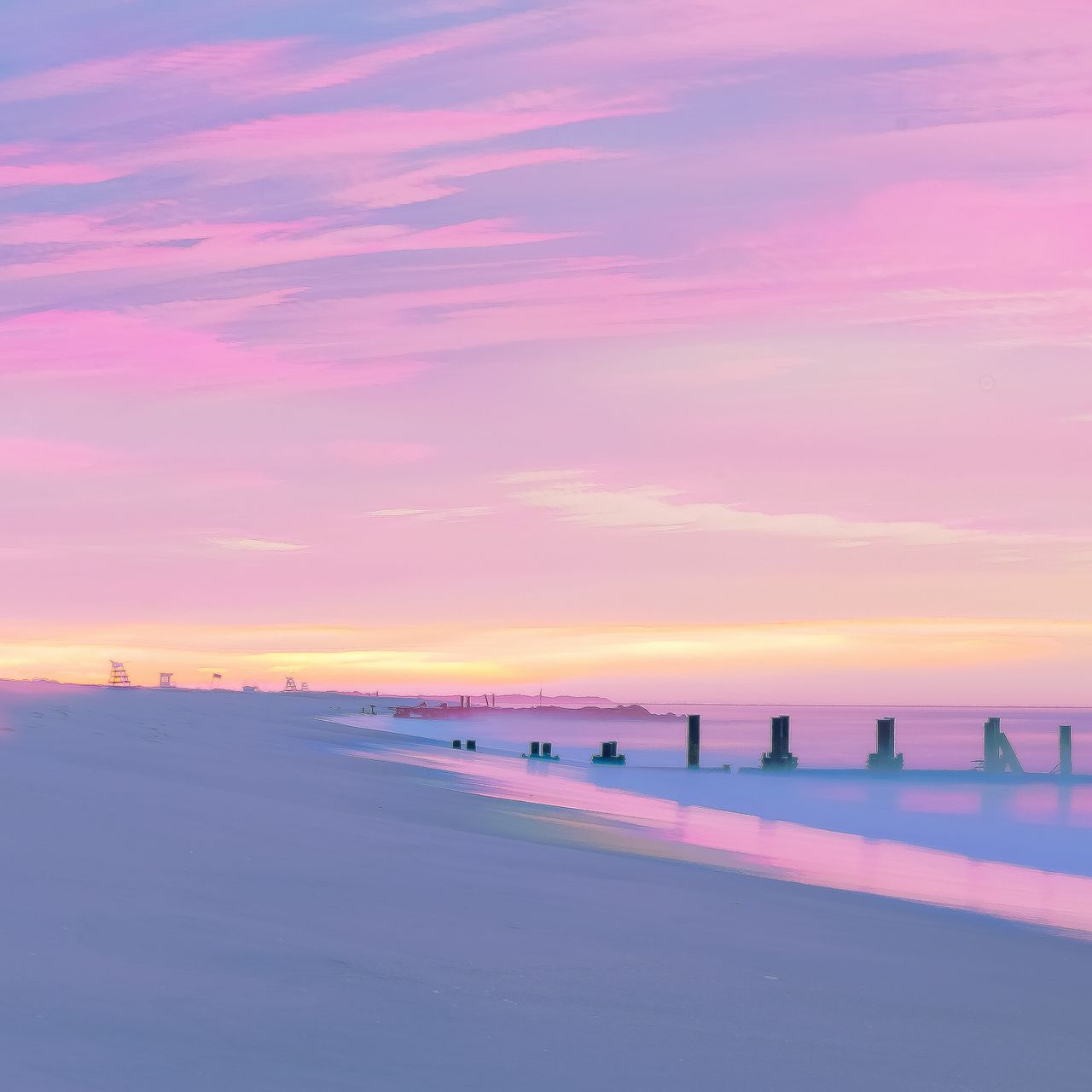 Beach Sunset Purple Wallpapers