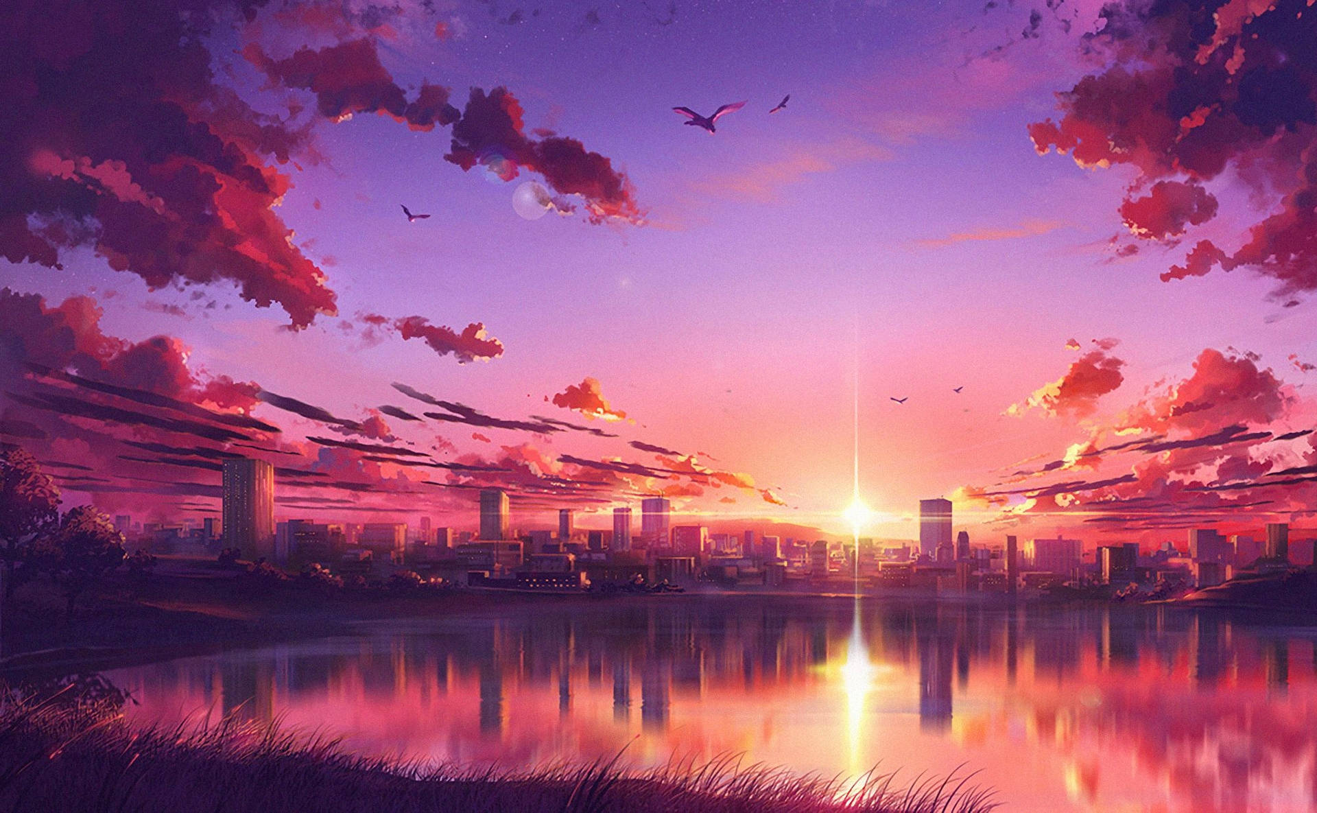 Beautiful Sunset And Orange Sky Wallpapers