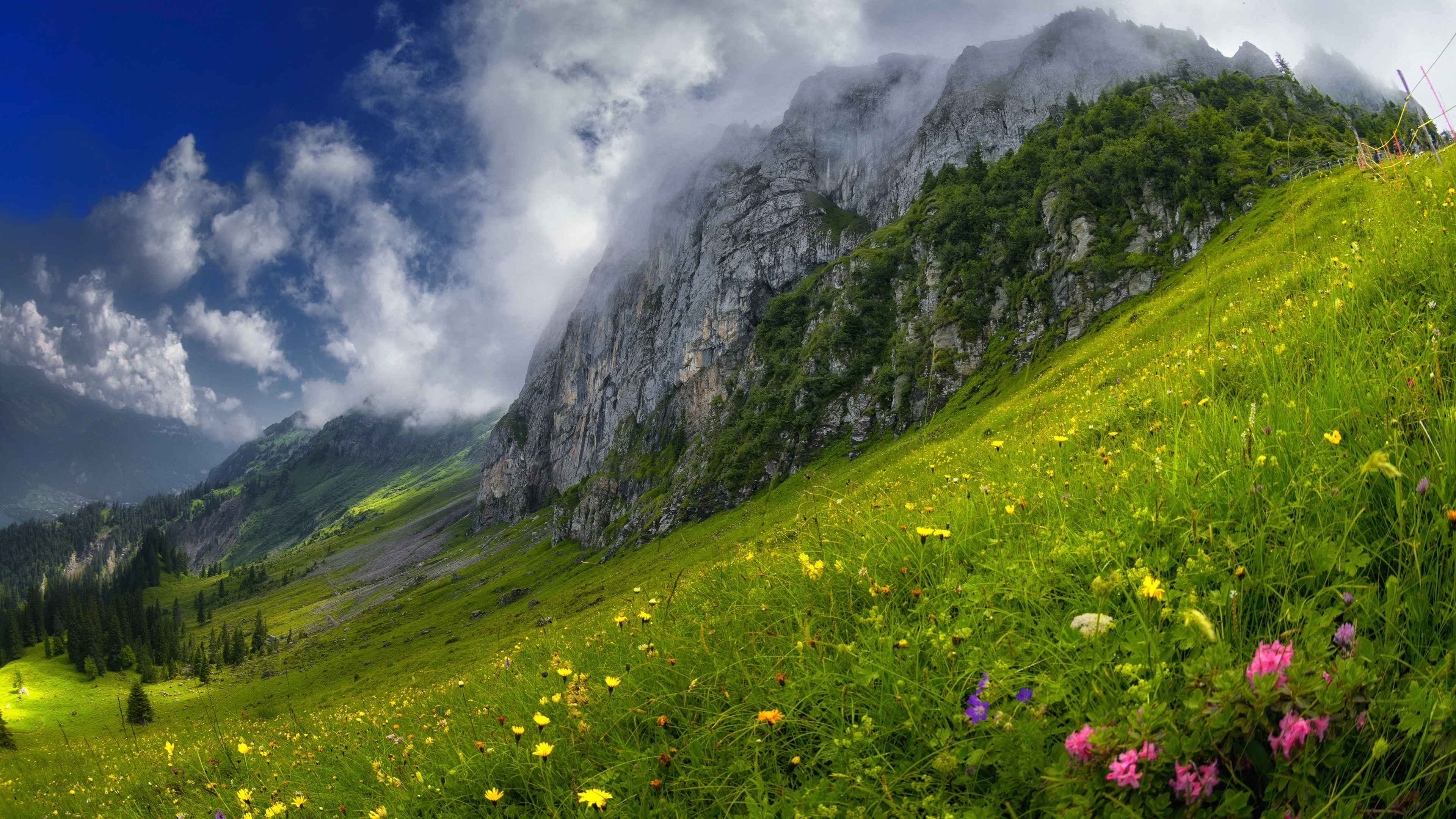 Beautiful Valley Landscape Mountains Wallpapers