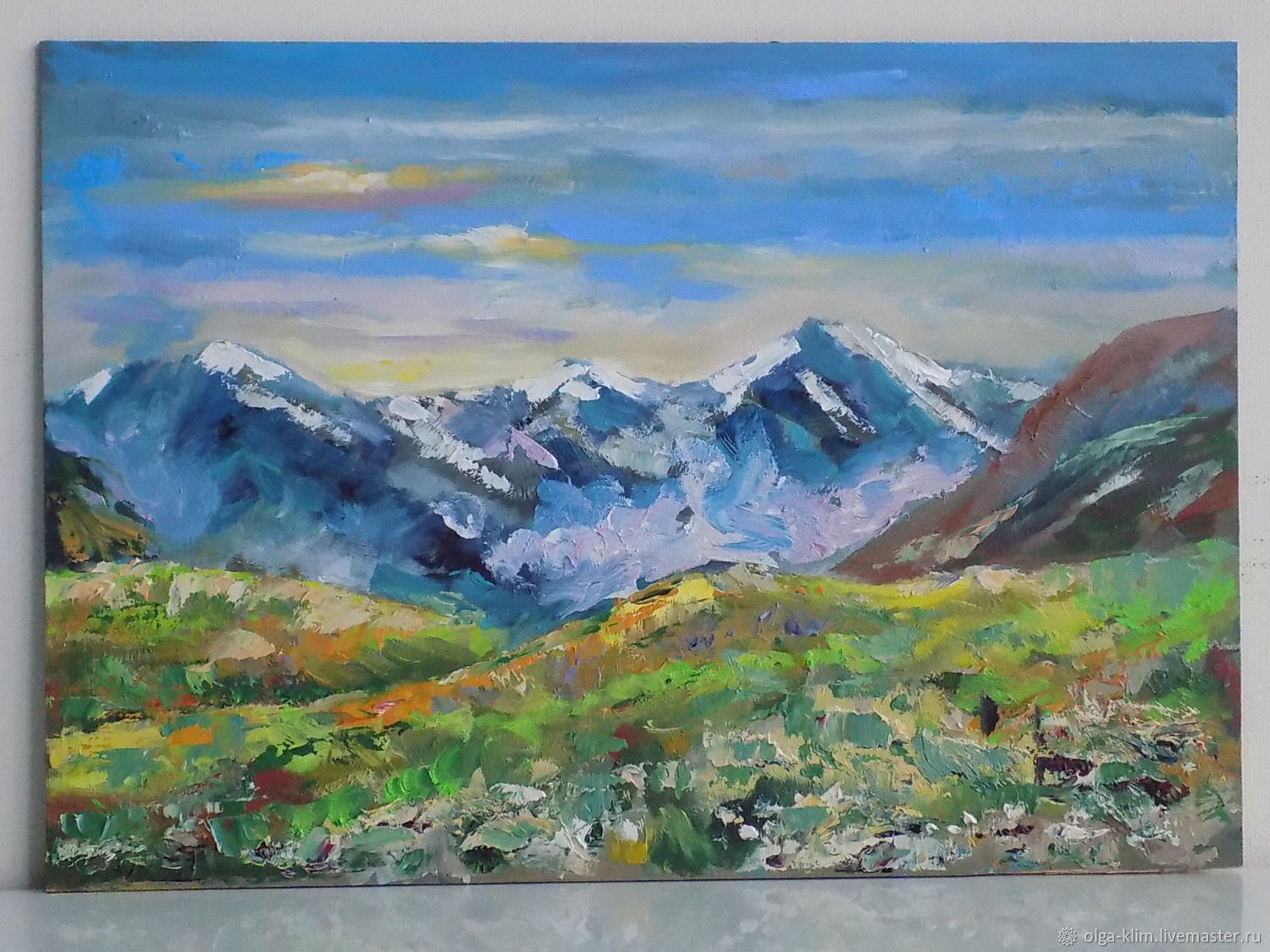 Blue Mountains Oil  Paint Art Wallpapers