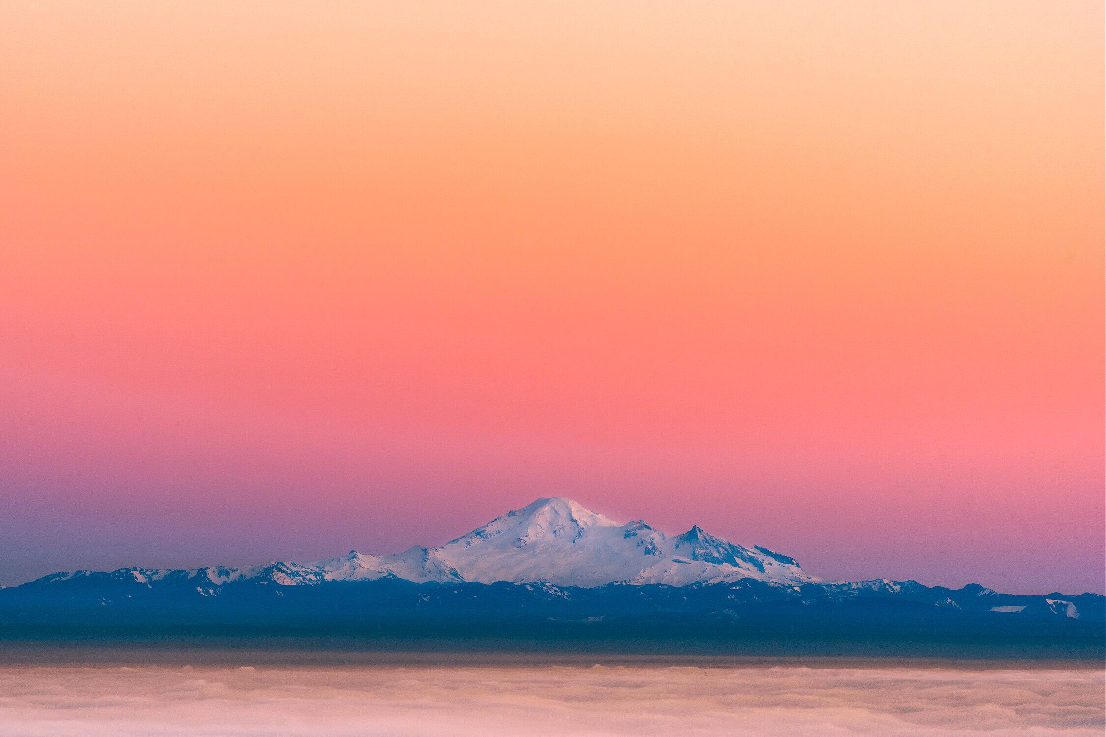 Calm Volcano Landscape In Fog Wallpapers