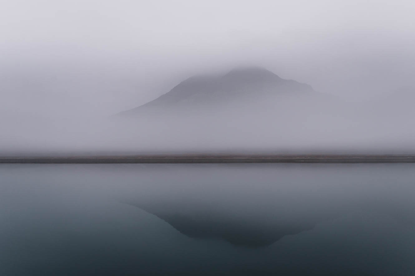 Calm Volcano Landscape In Fog Wallpapers