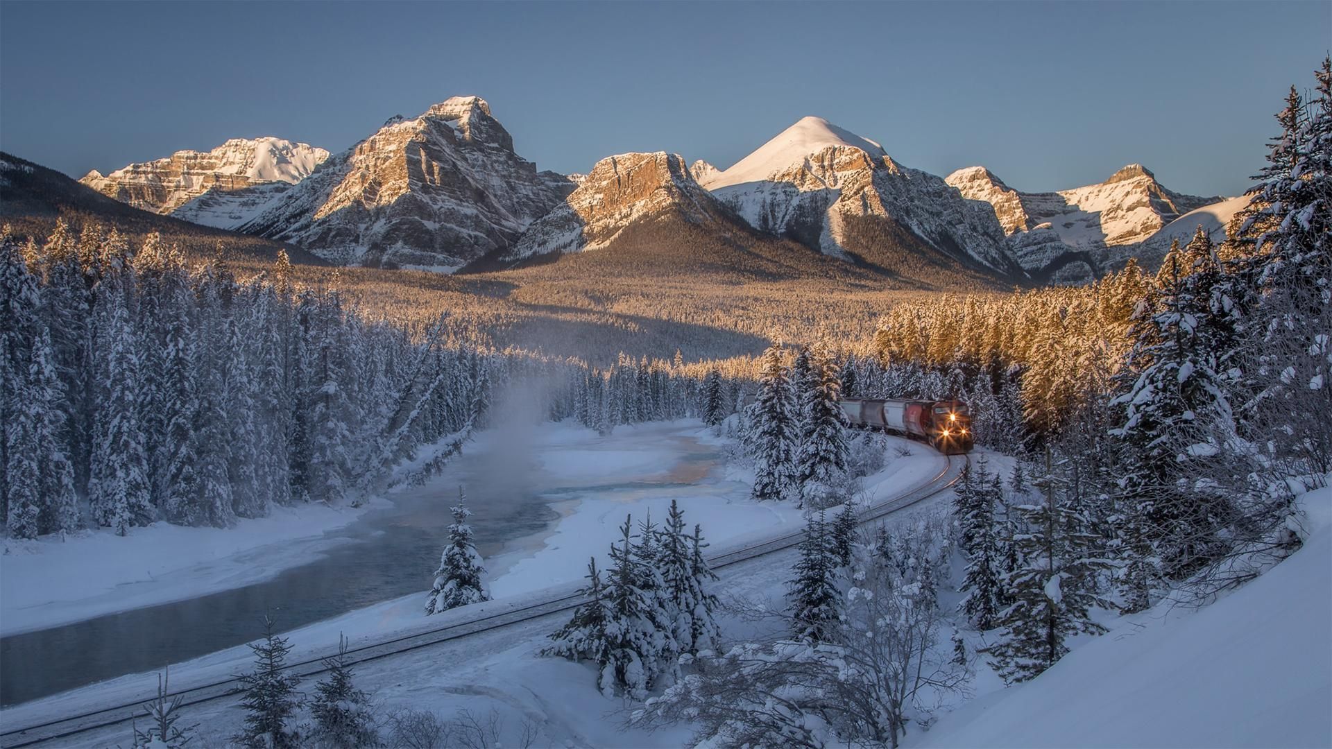 Canada Canadian Rockies In Winter Wallpapers