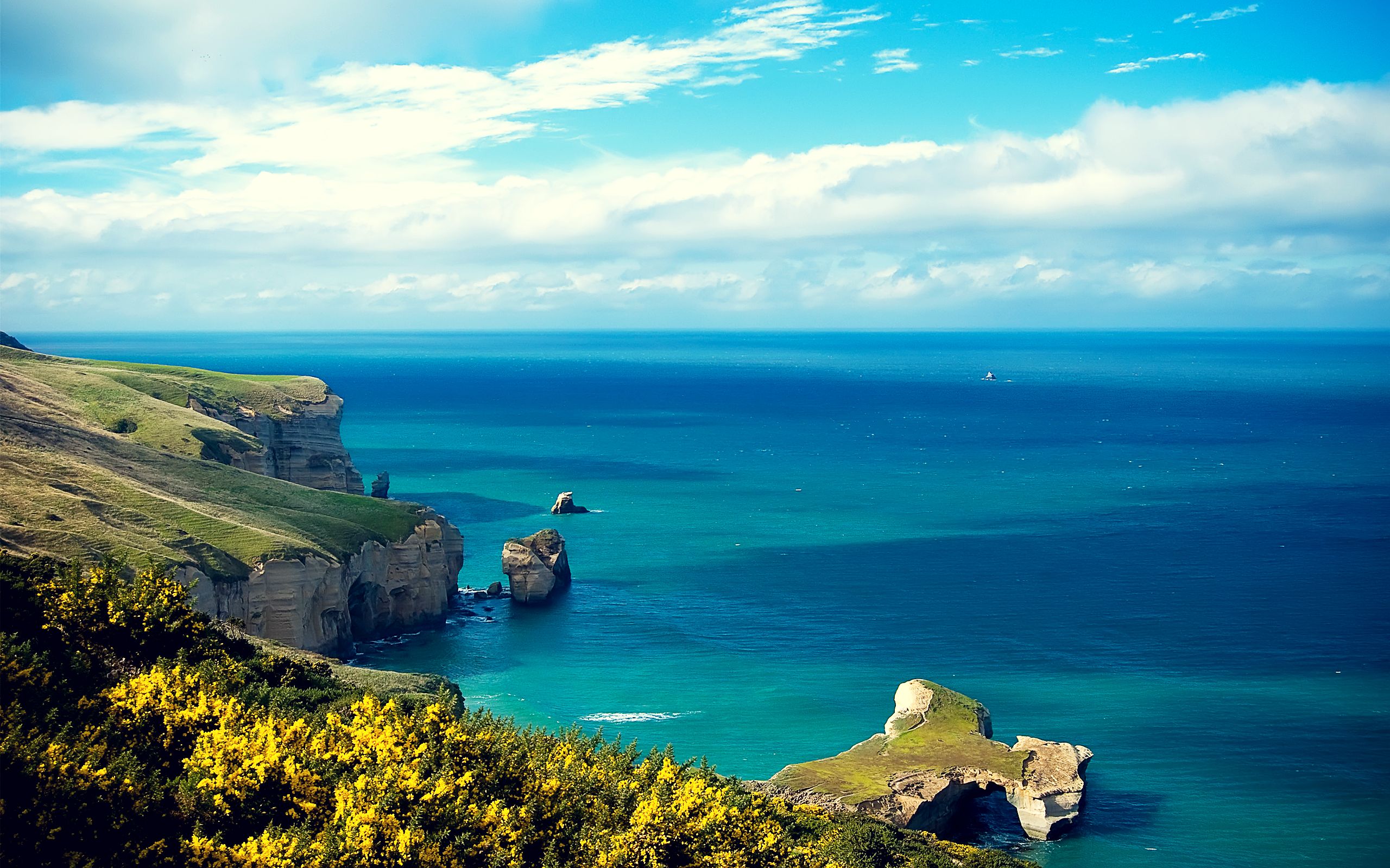 Cliff Ocean Horizon Cloud Coastline Wallpapers