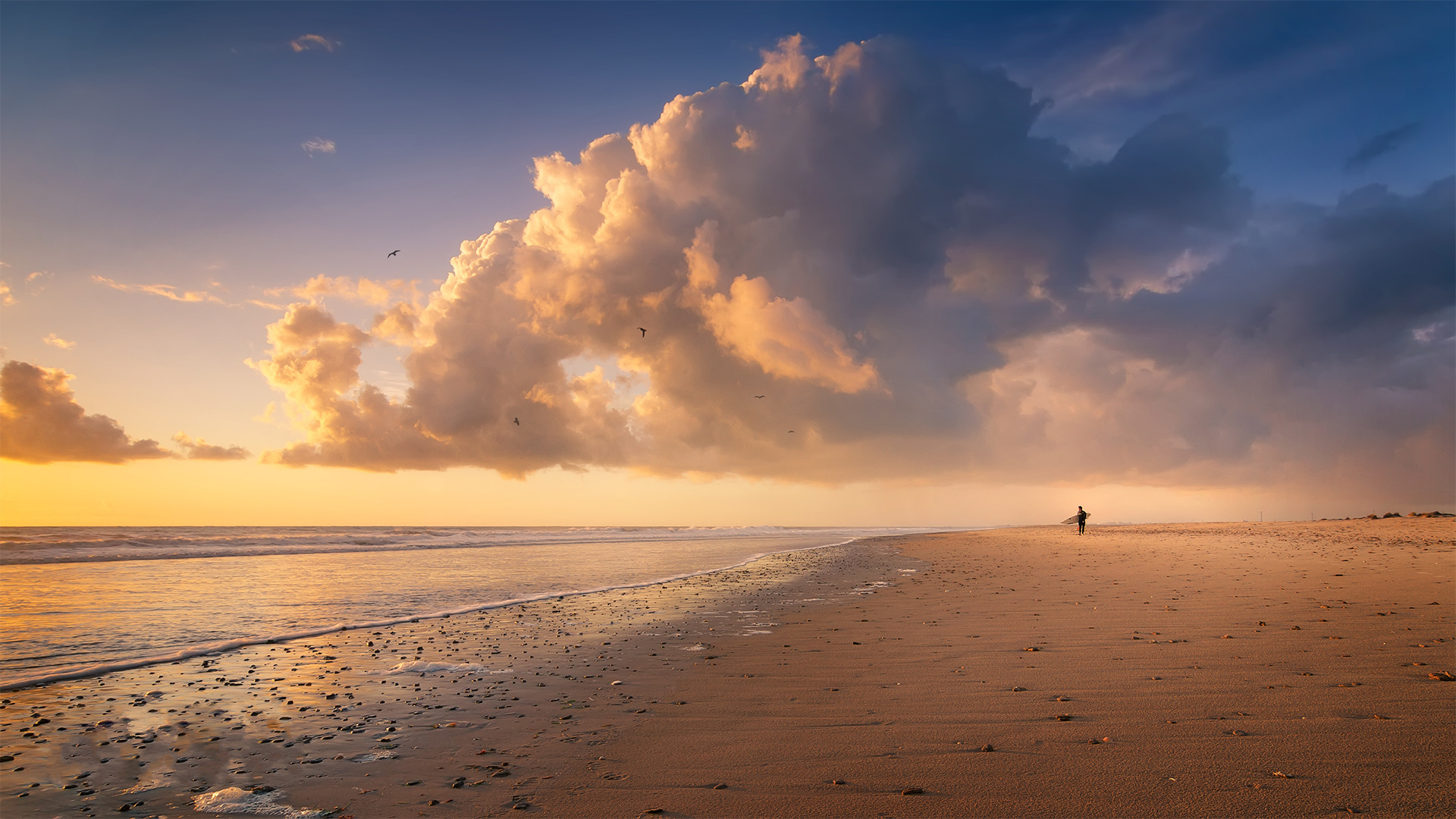 Cloudy Cool Hd Beach Wallpapers