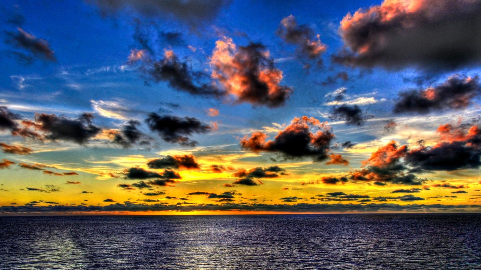 Colorful Sea Sky Clouds Wallpapers