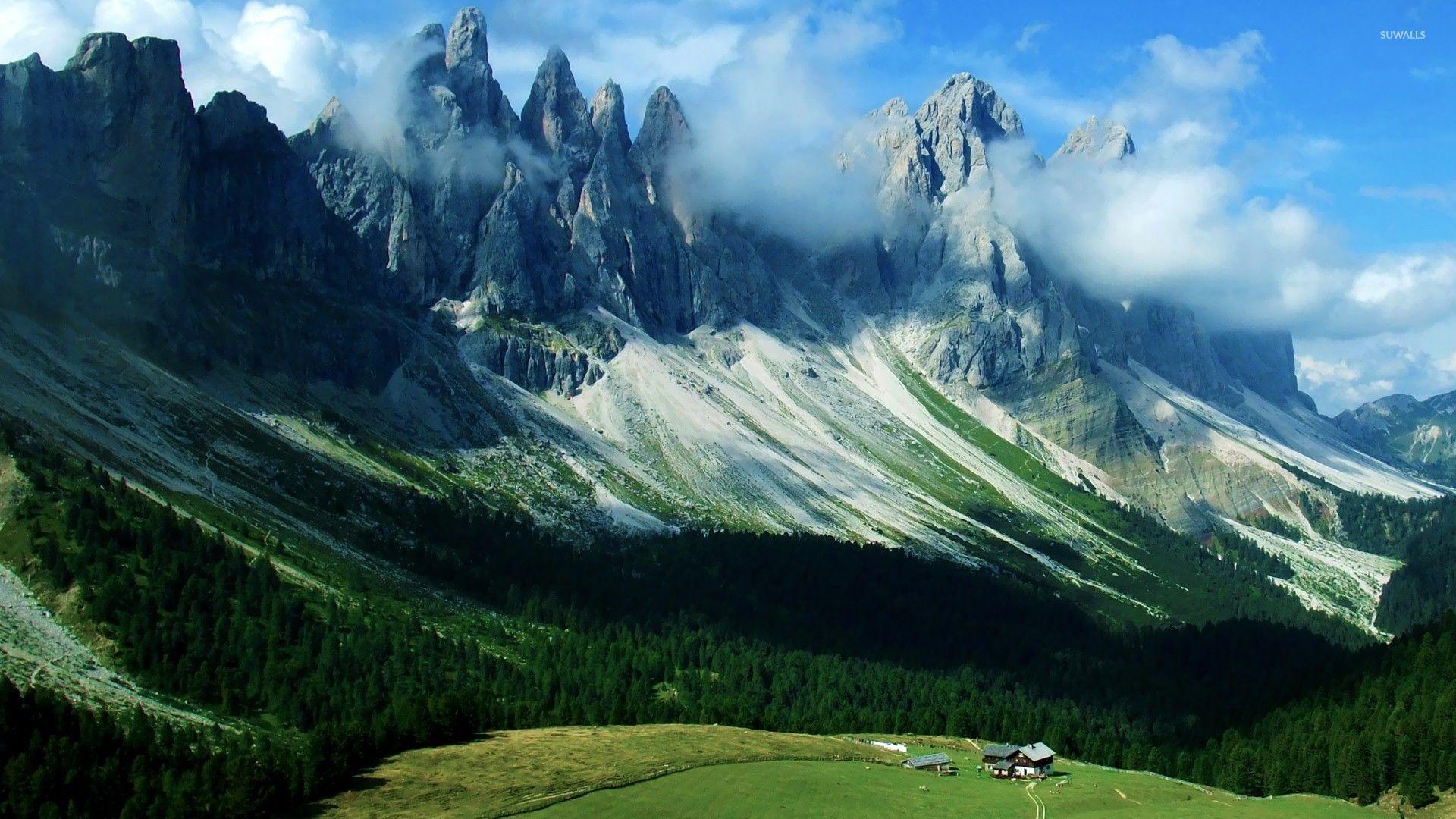 Dolomites Italy Fogy Mountains Wallpapers