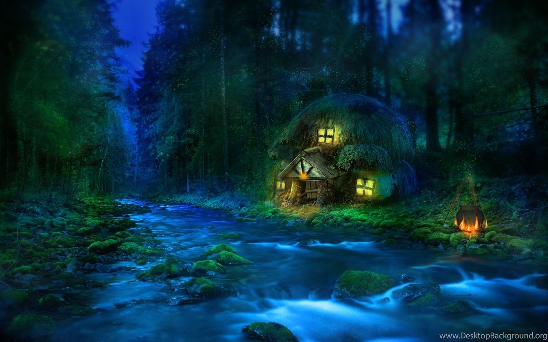 Fantasy House In Field 4K Wallpapers