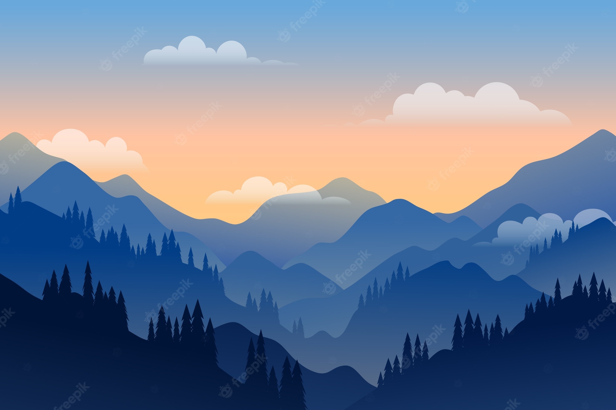 Gradient Mountains Wallpapers