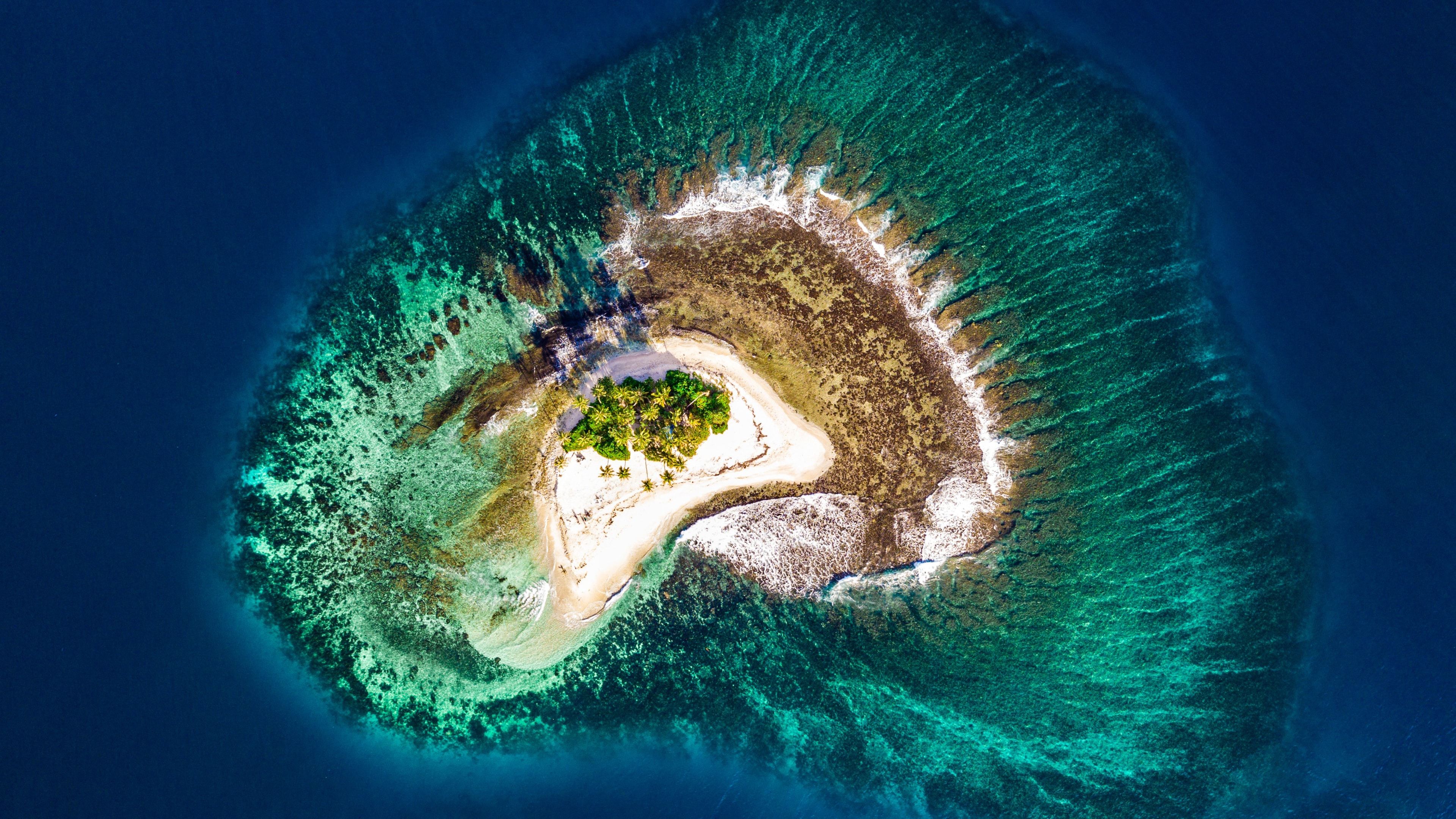 Green Island Drone View Wallpapers