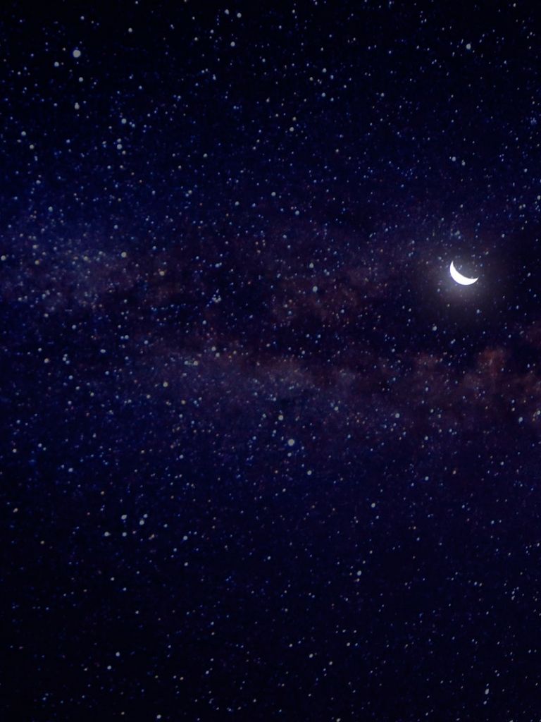 Half Moon Starry Night Wallpapers