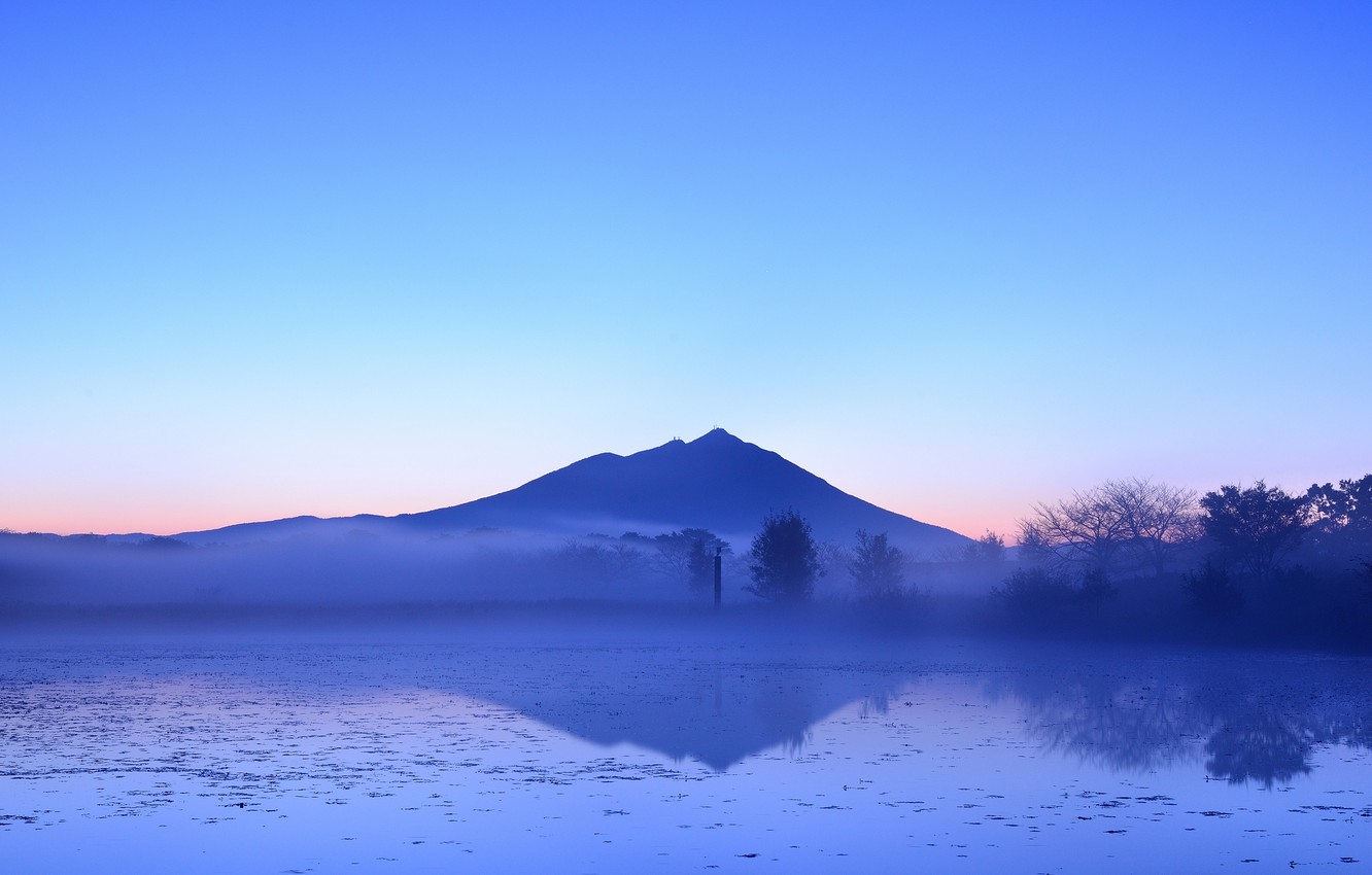 Japan Mountains Lake At Sunset Wallpapers