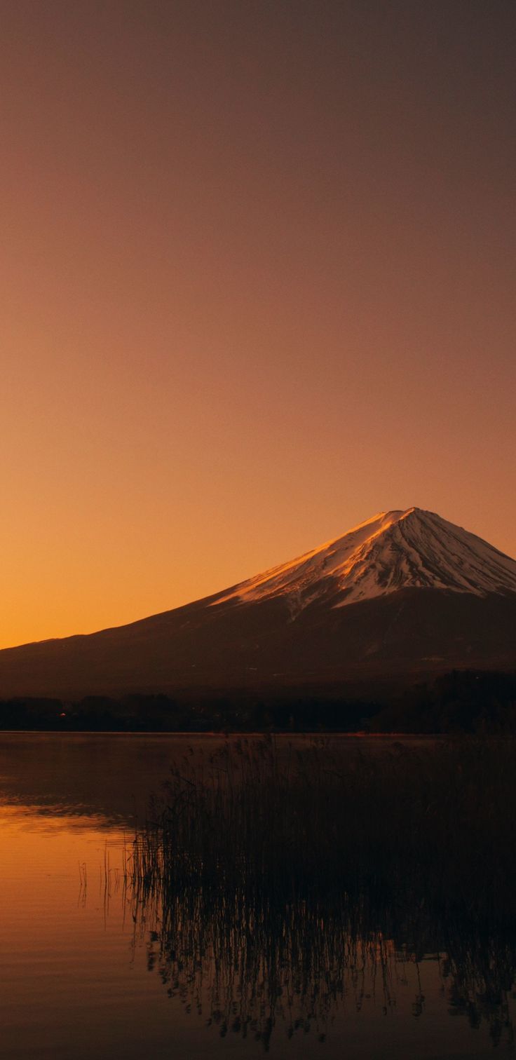 Japan Mountains Lake At Sunset Wallpapers