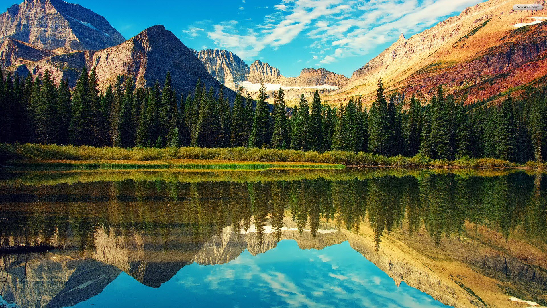 Lake Near Beautiful Landscape Mountains Wallpapers