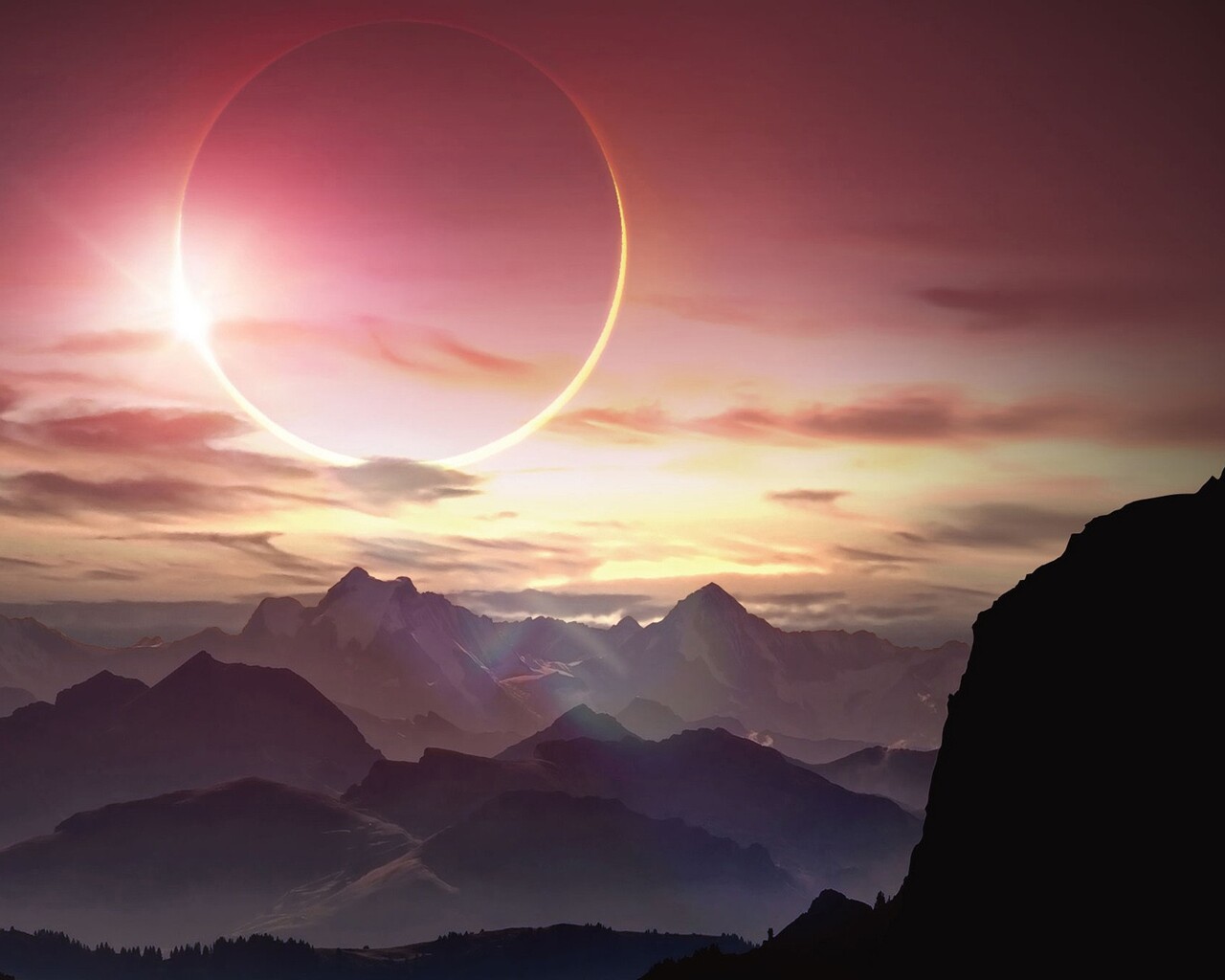 Landscape Eclipse 4K Wallpapers