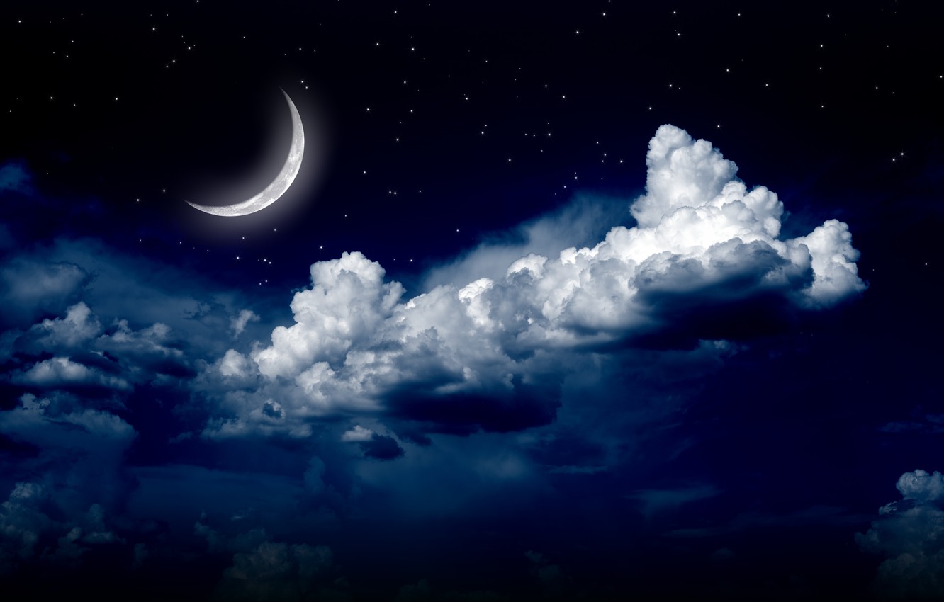 Landscape Night Moon Stars Wallpapers