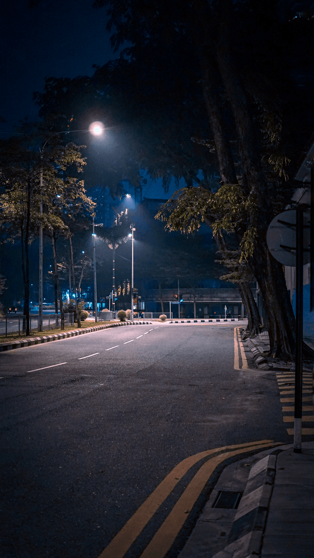 Lonely Road At Night Wallpapers