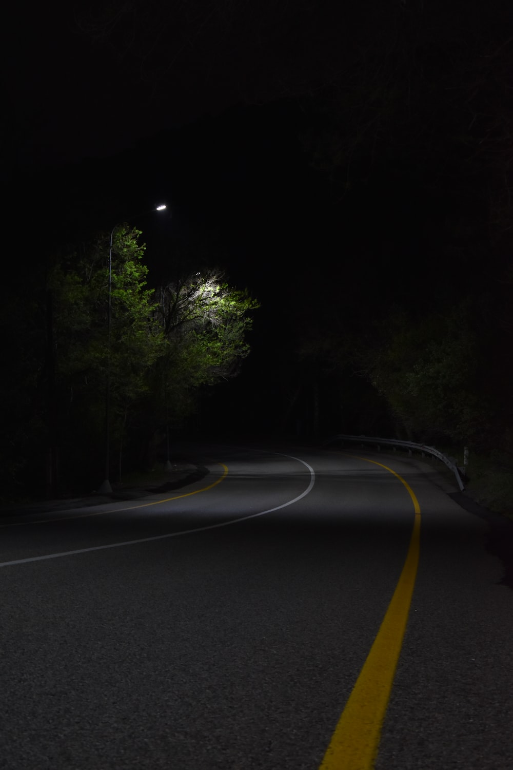 Lonely Road At Night Wallpapers