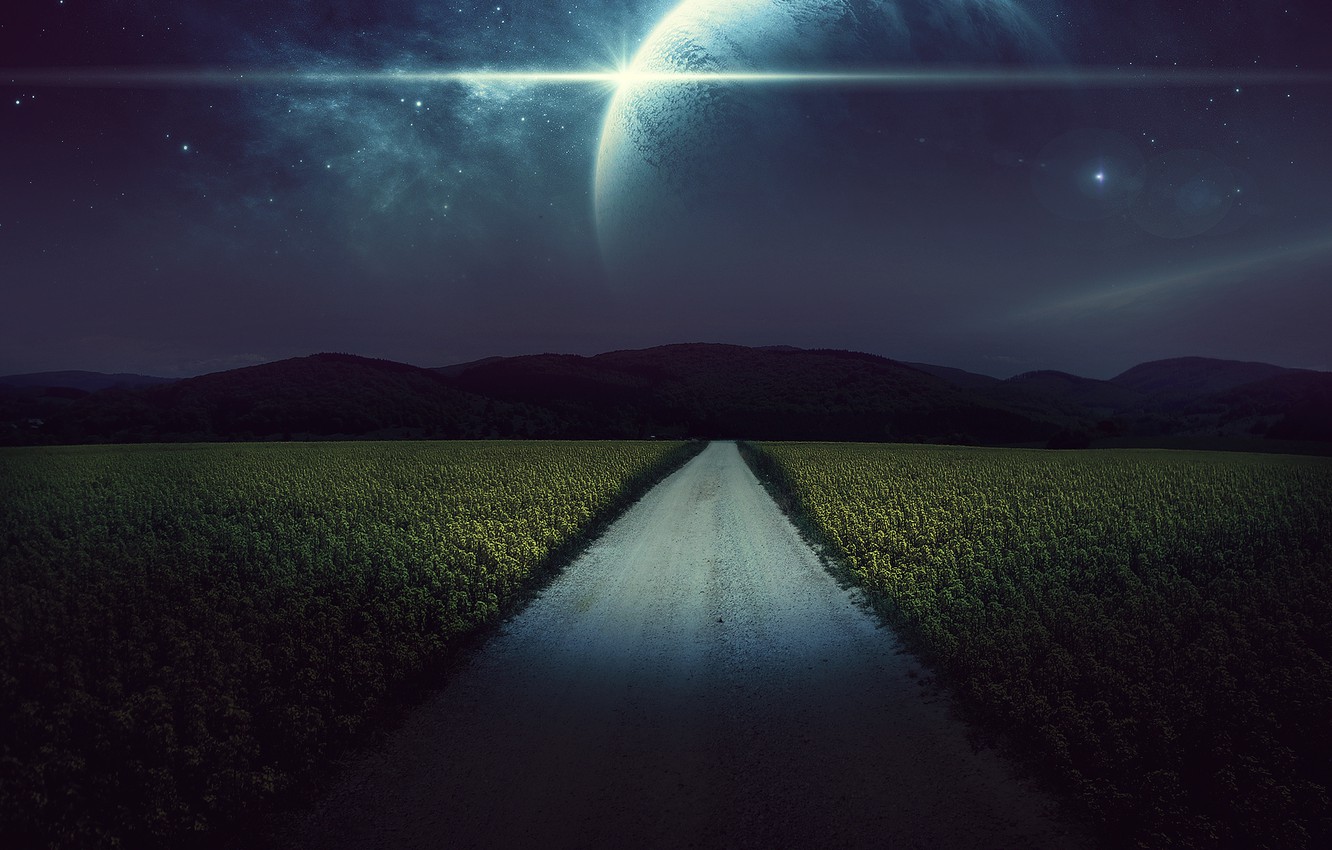 Lonely Road At Night Wallpapers