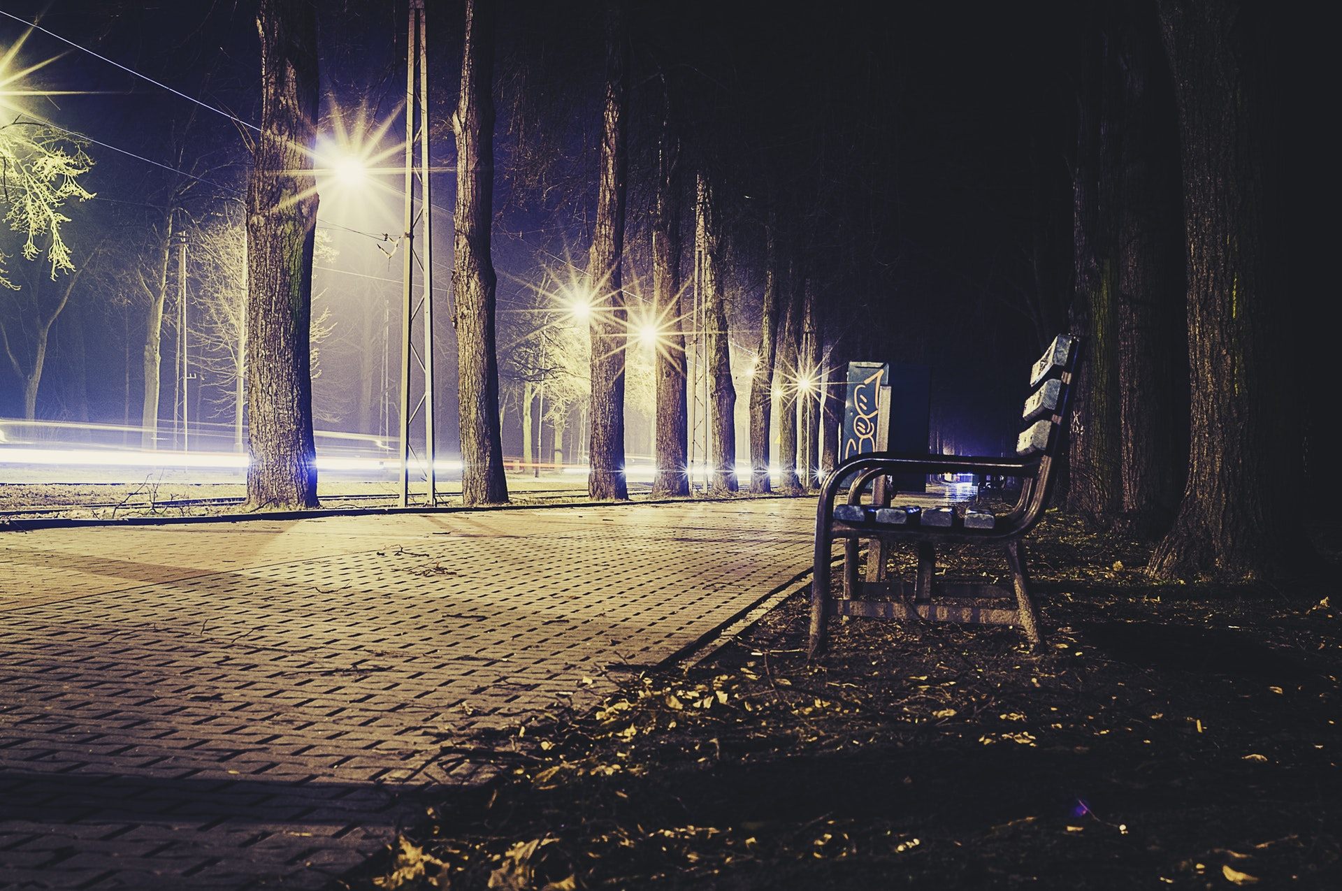 Lonely Street Lights Road Wallpapers