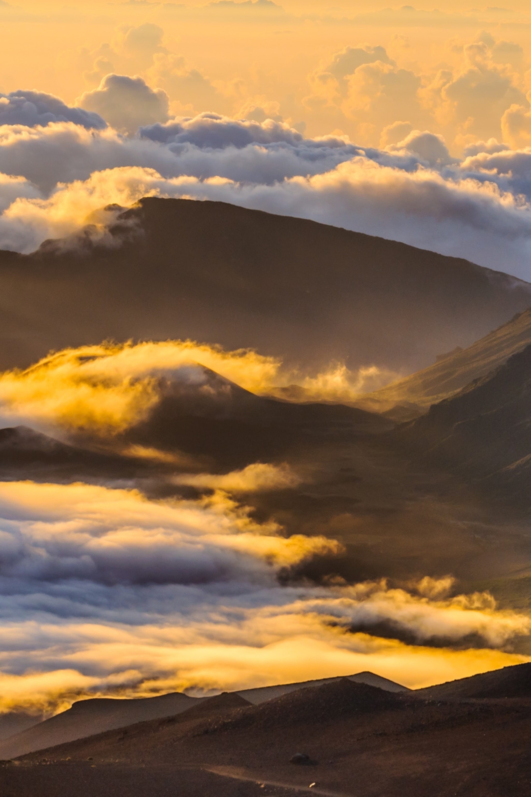 Maui Mountain Volcano Island Clouds Wallpapers