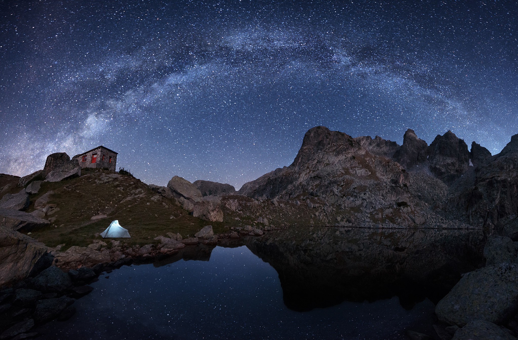 Milky Way And Mountain Reflection Wallpapers