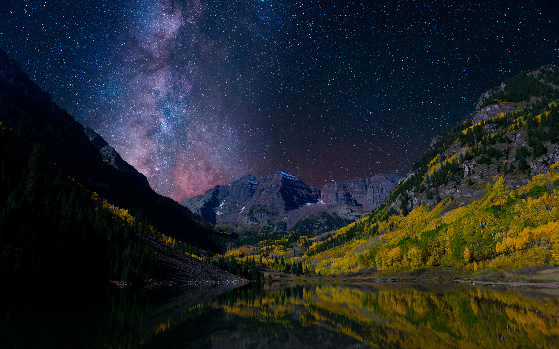 Milky Way And Mountain Reflection Wallpapers