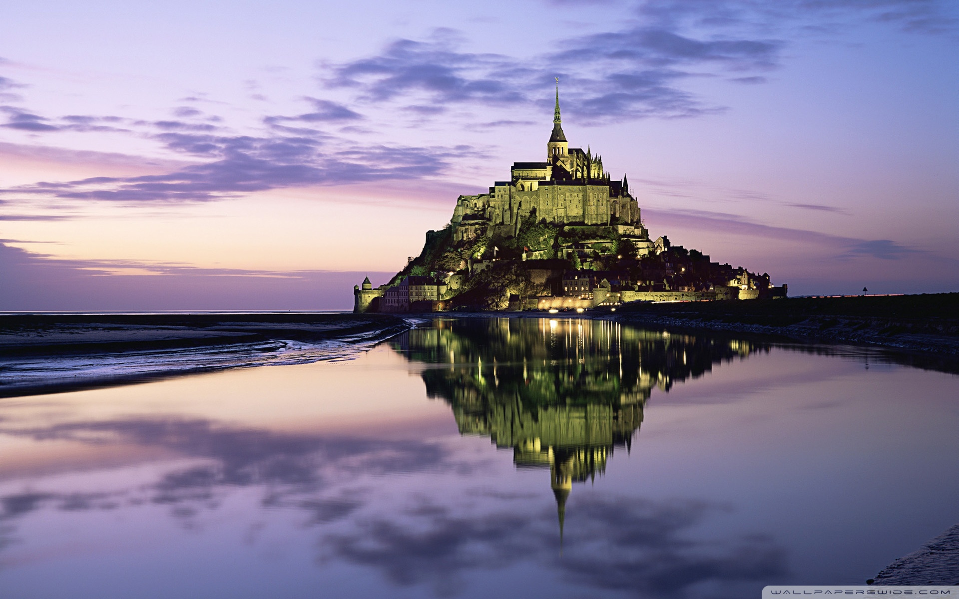 Mont Saint-Michel At Sunrise Wallpapers