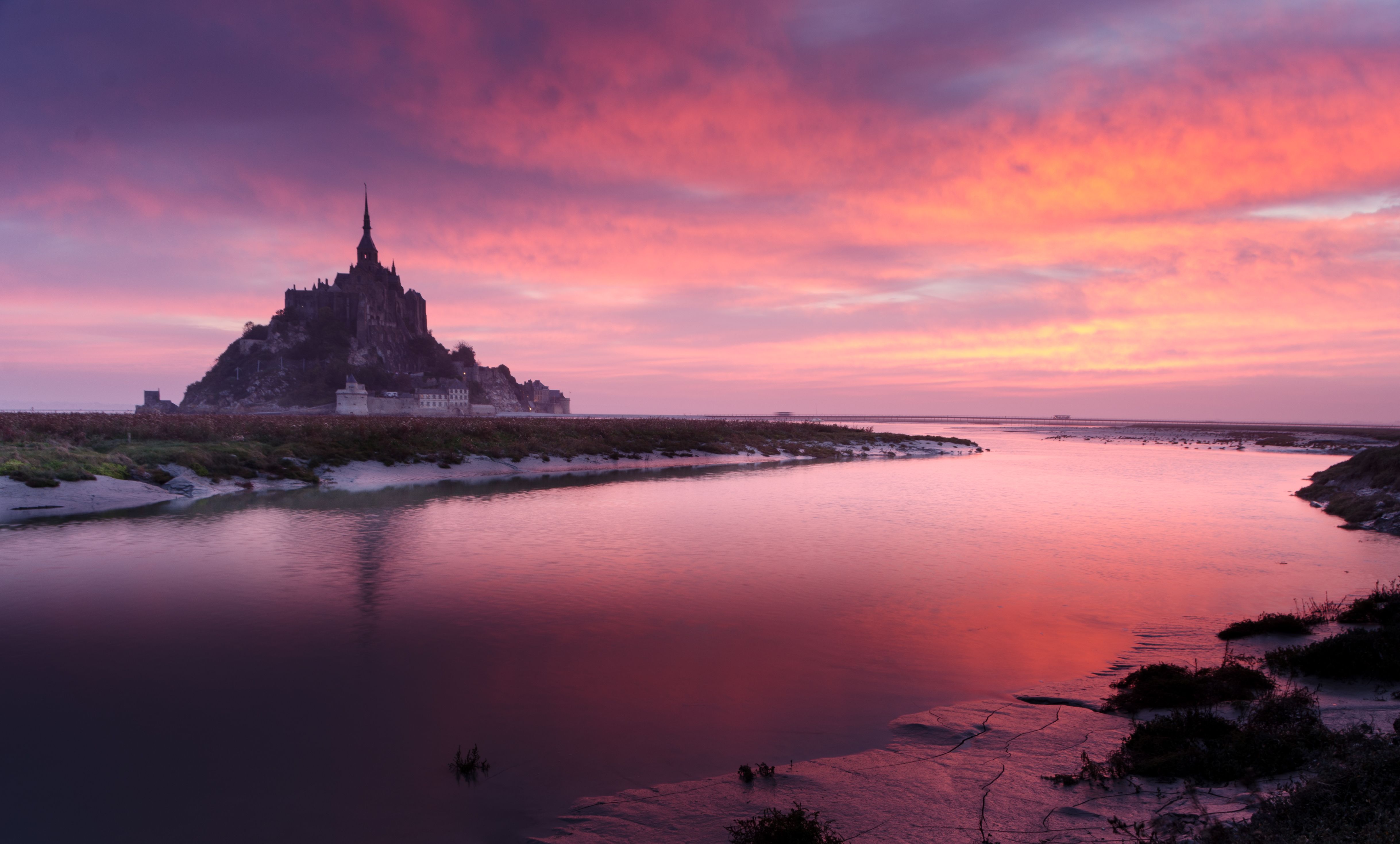 Mont Saint-Michel At Sunrise Wallpapers