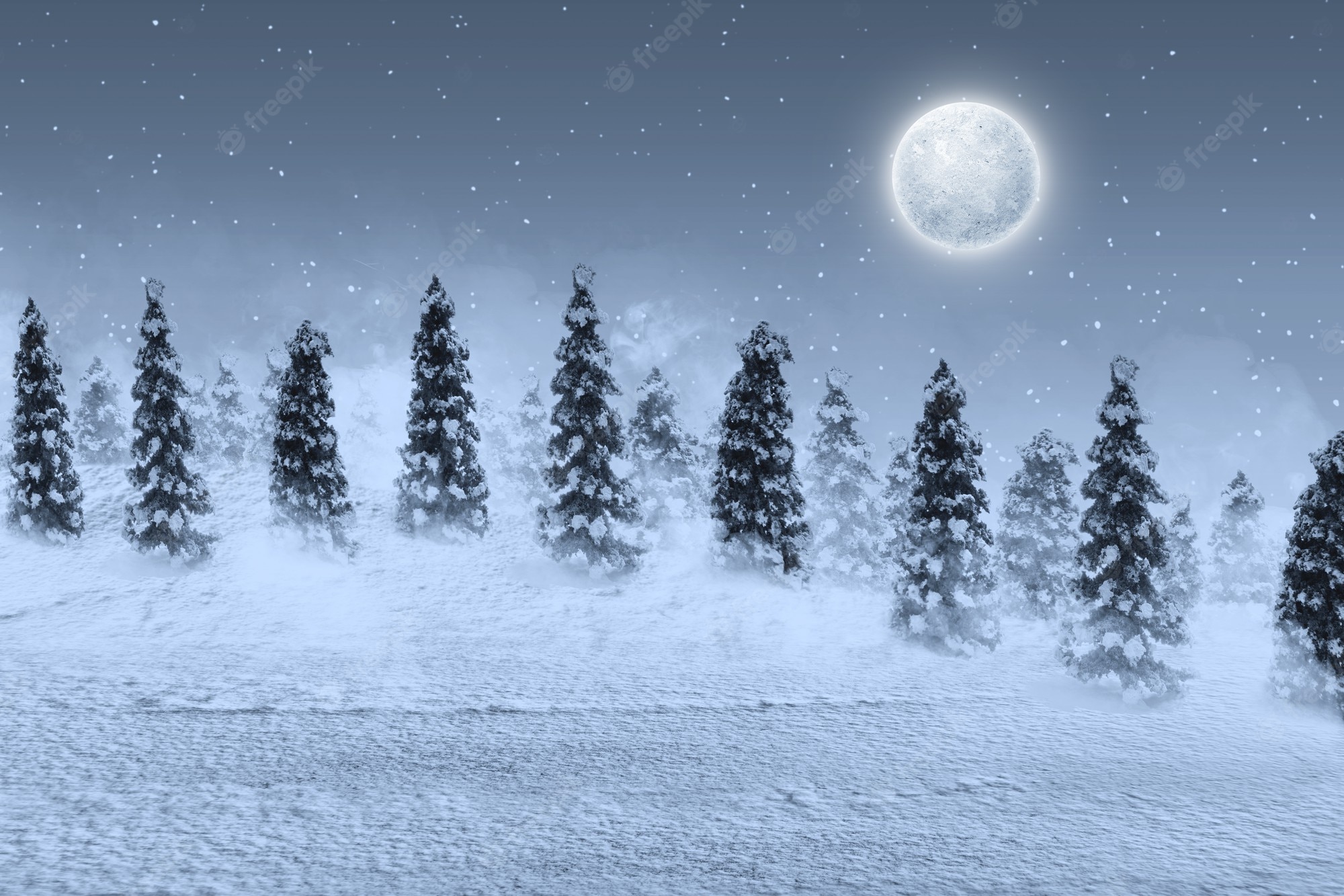 Moon At Pick Of Winter Mountains Wallpapers