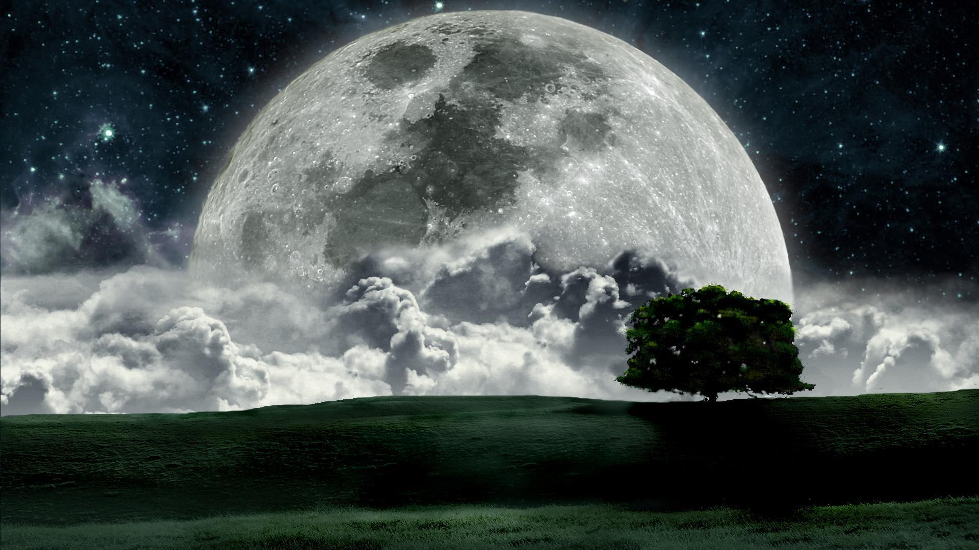 Moon Night Hd Landscape Wallpapers