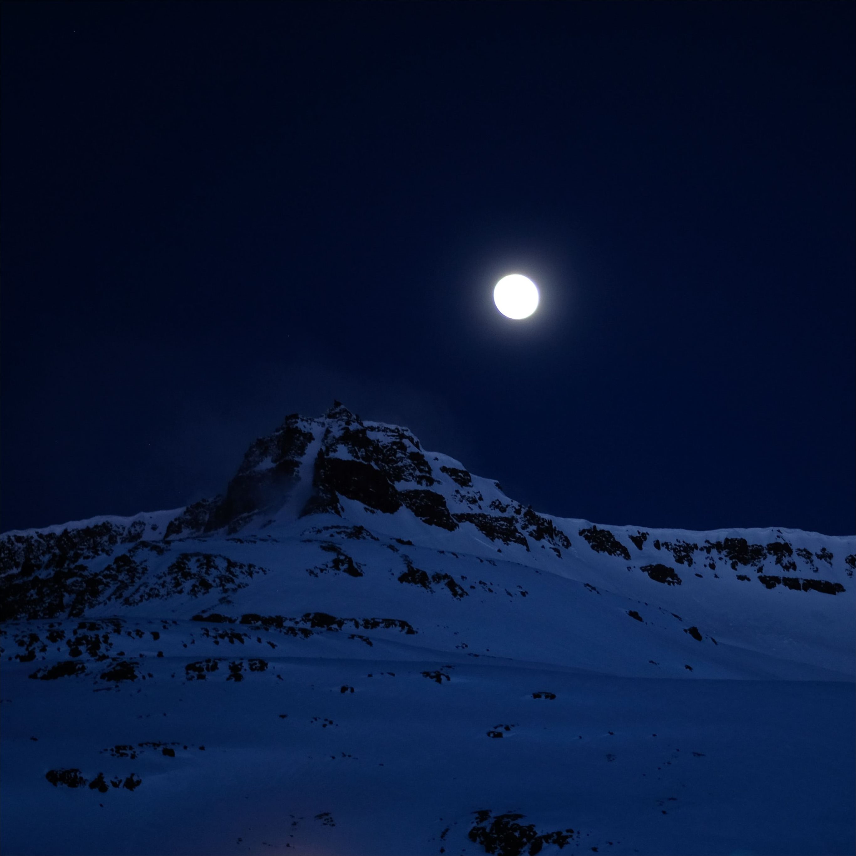 Moon Over Snowy Mountains Wallpapers